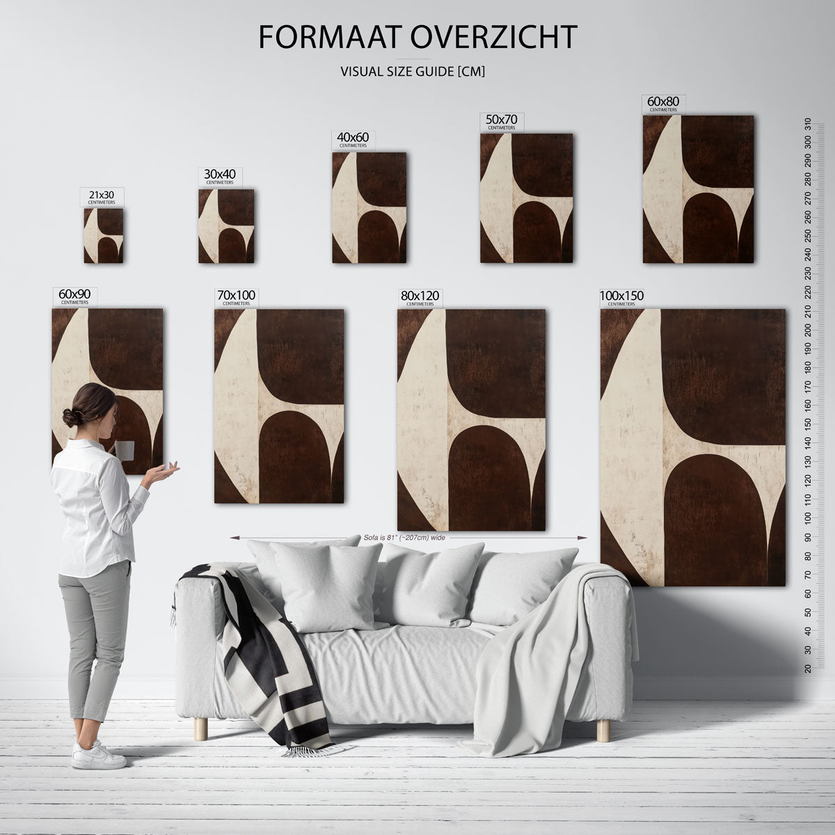 Abstracte vormen – staande muurposter voor een modern interieur
