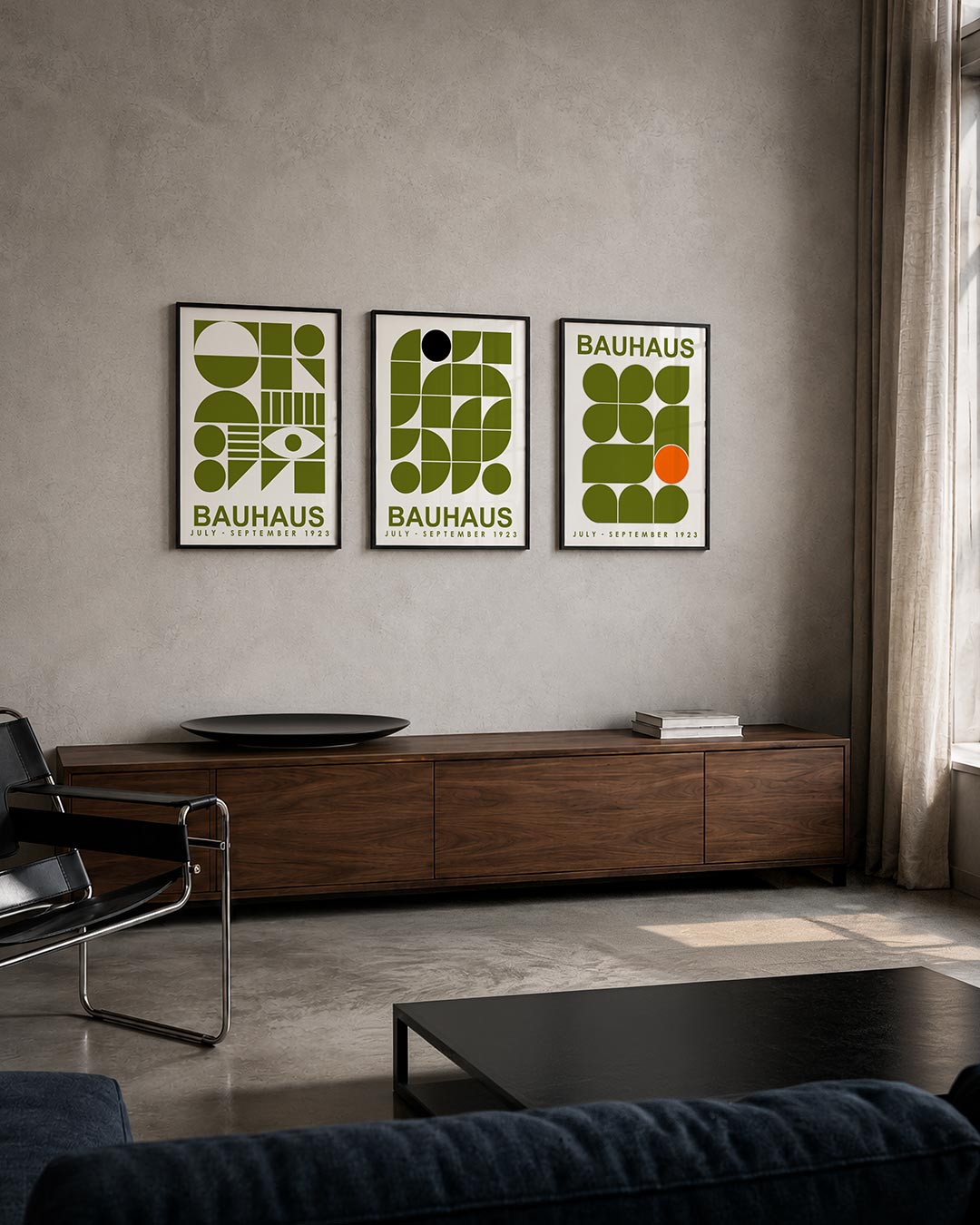 Vormen en vlakken posterset – tweede productweergave – deze posterset in drie delen toont een speelse combinatie van cirkels