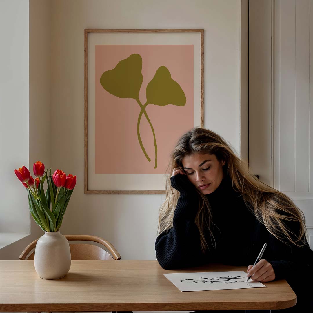 Minimalistische Botanische – bloemen poster in staand formaat