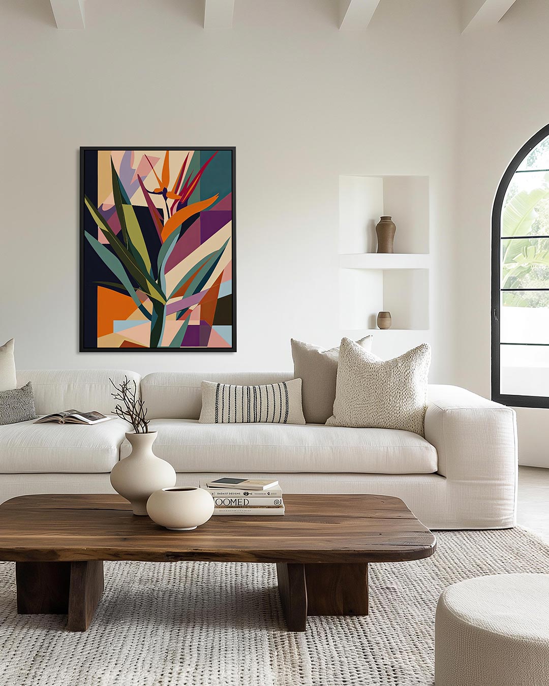Geometrische bloemvormen – staand wanddecoratie kunstwerk