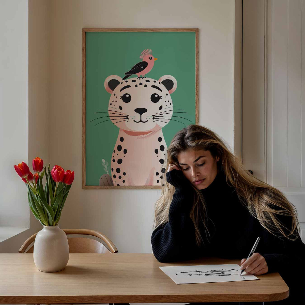 Vrolijke Dierenvriendschap – staande muurposter voor de kinderkamer