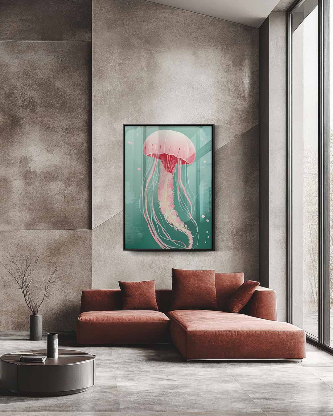 Dromerige Kwallenpracht – staande wandkunst voor woonkamer of interieur