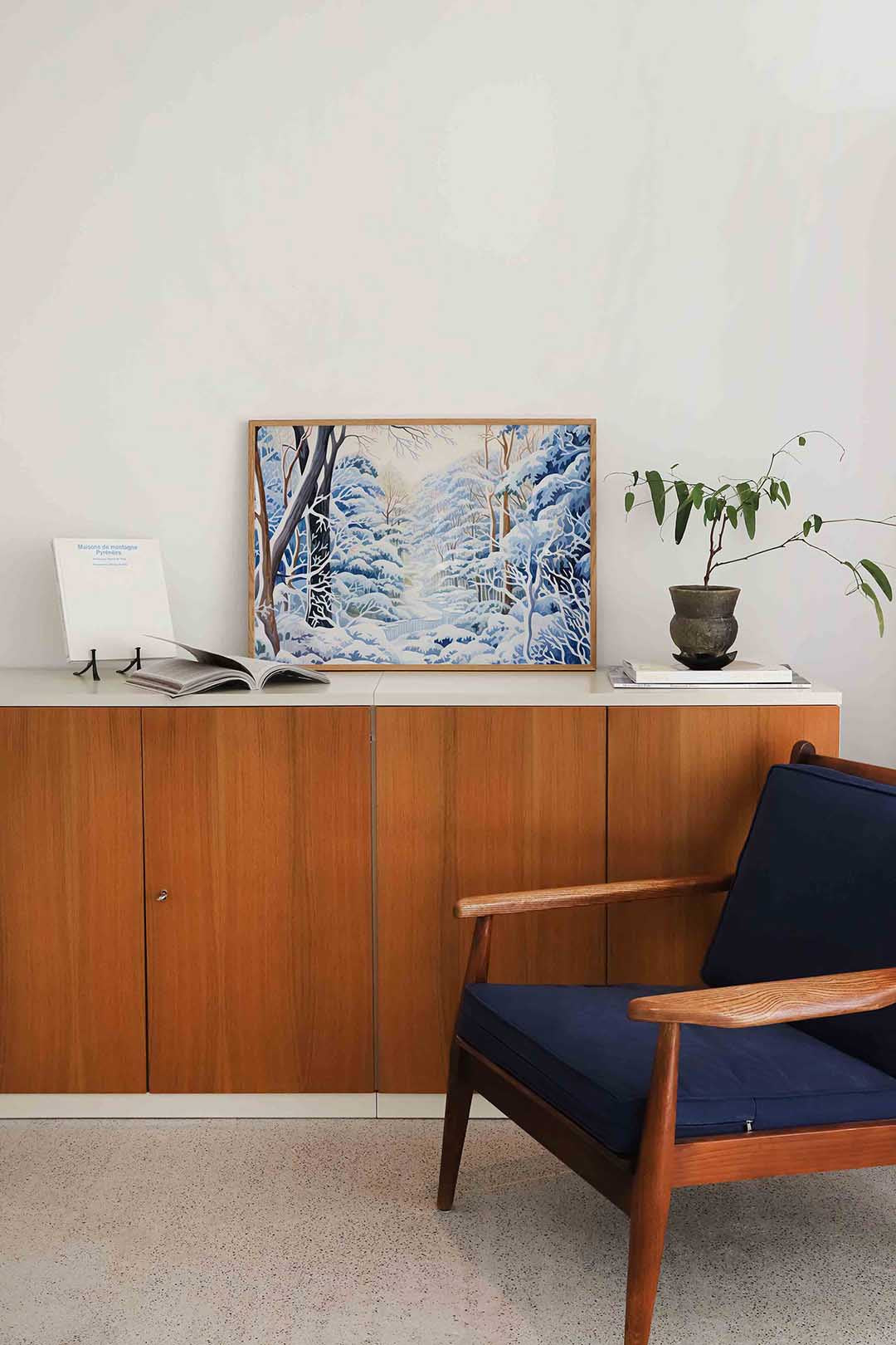 Winterlandschap met bomen – moderne landscape wanddecoratie van WallArtistic