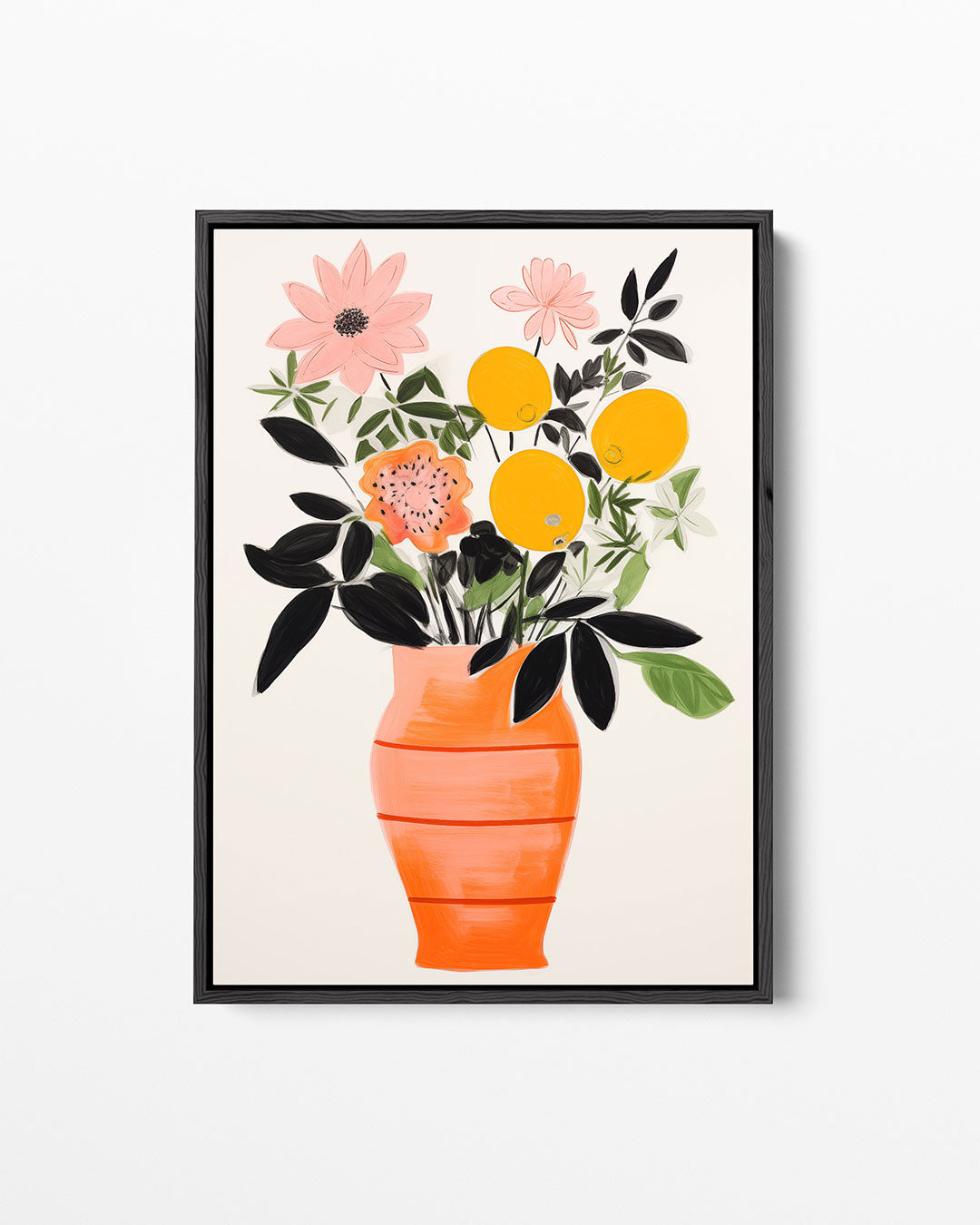 Bloemenvorm in vaas – staand wanddecoratie kunstwerk