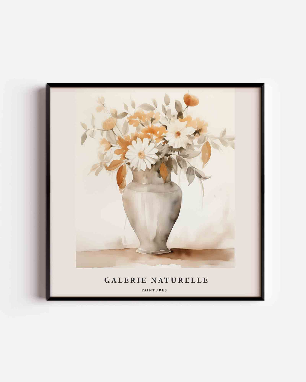 Bloemen in vaas – vierkante poster met kleur en vormen als wanddecoratie