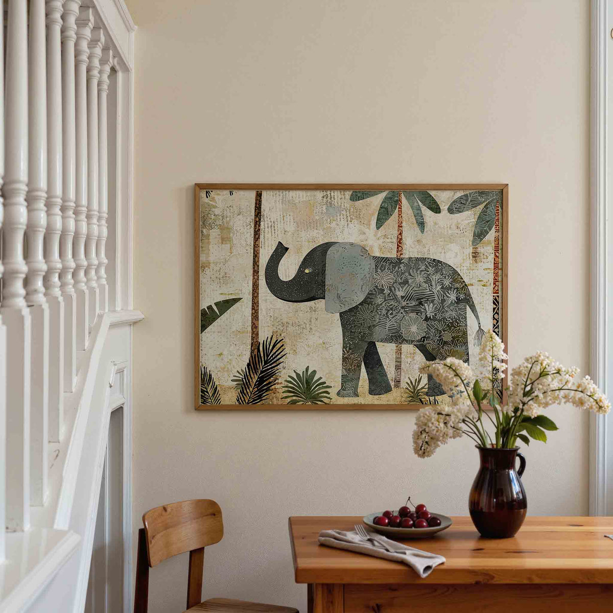 Olifant en palmbomen – dieren poster in liggend formaat
