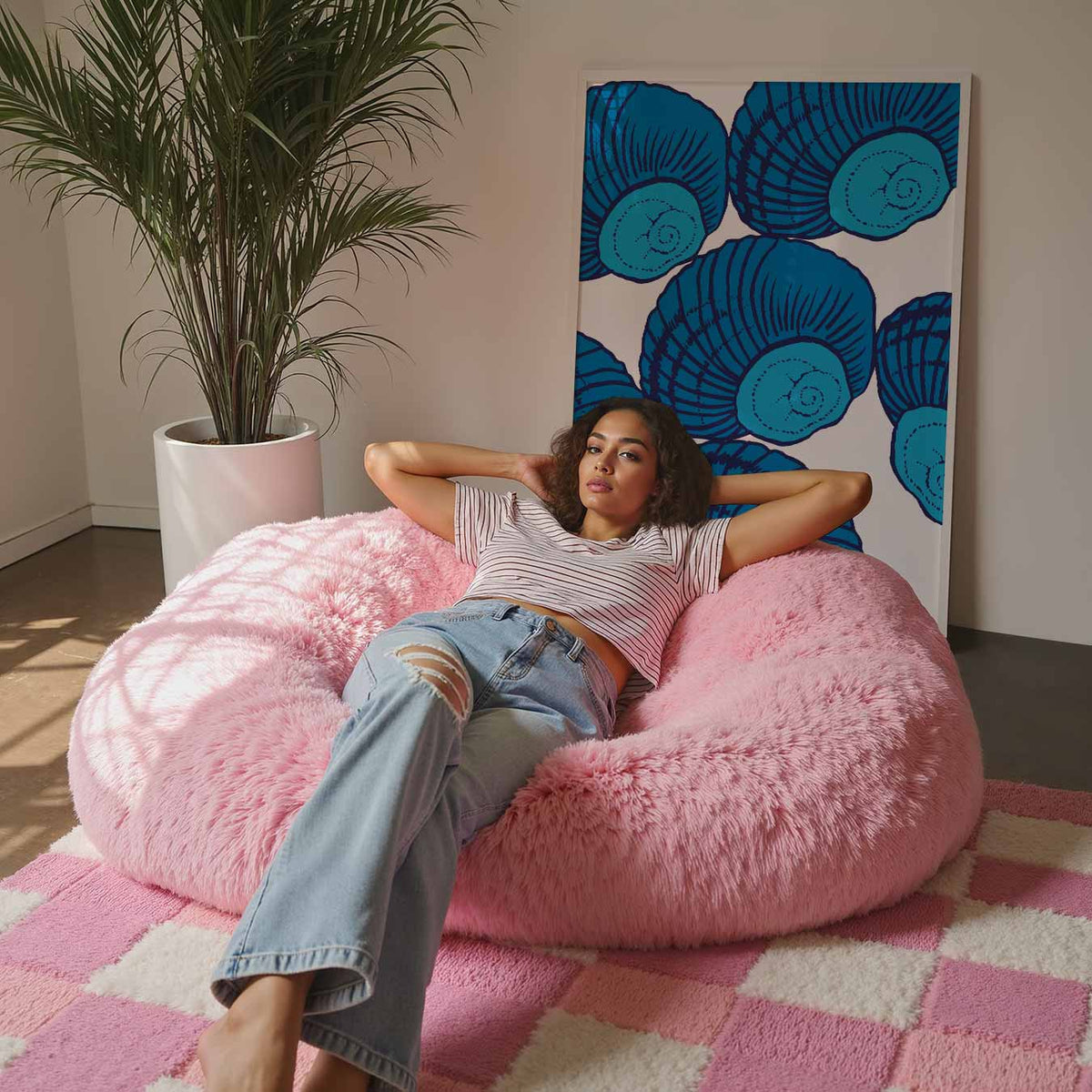 Zee-schelp Stijl – staande muurposter met zeedierenthema