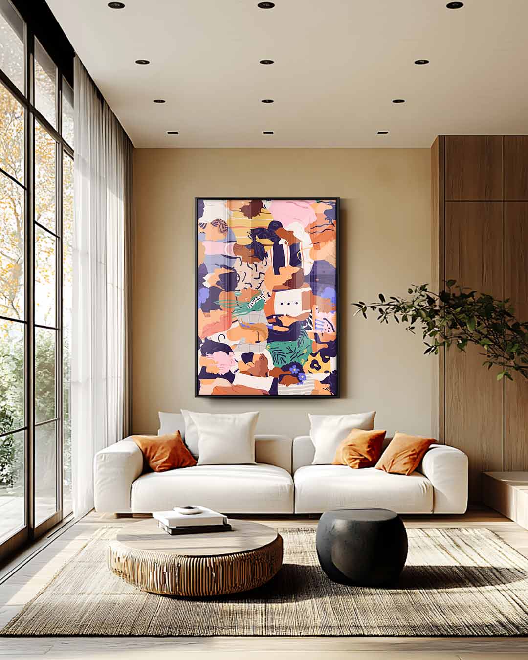 Kleurvolle Communicatie – staand kunstwerk voor modern interieur