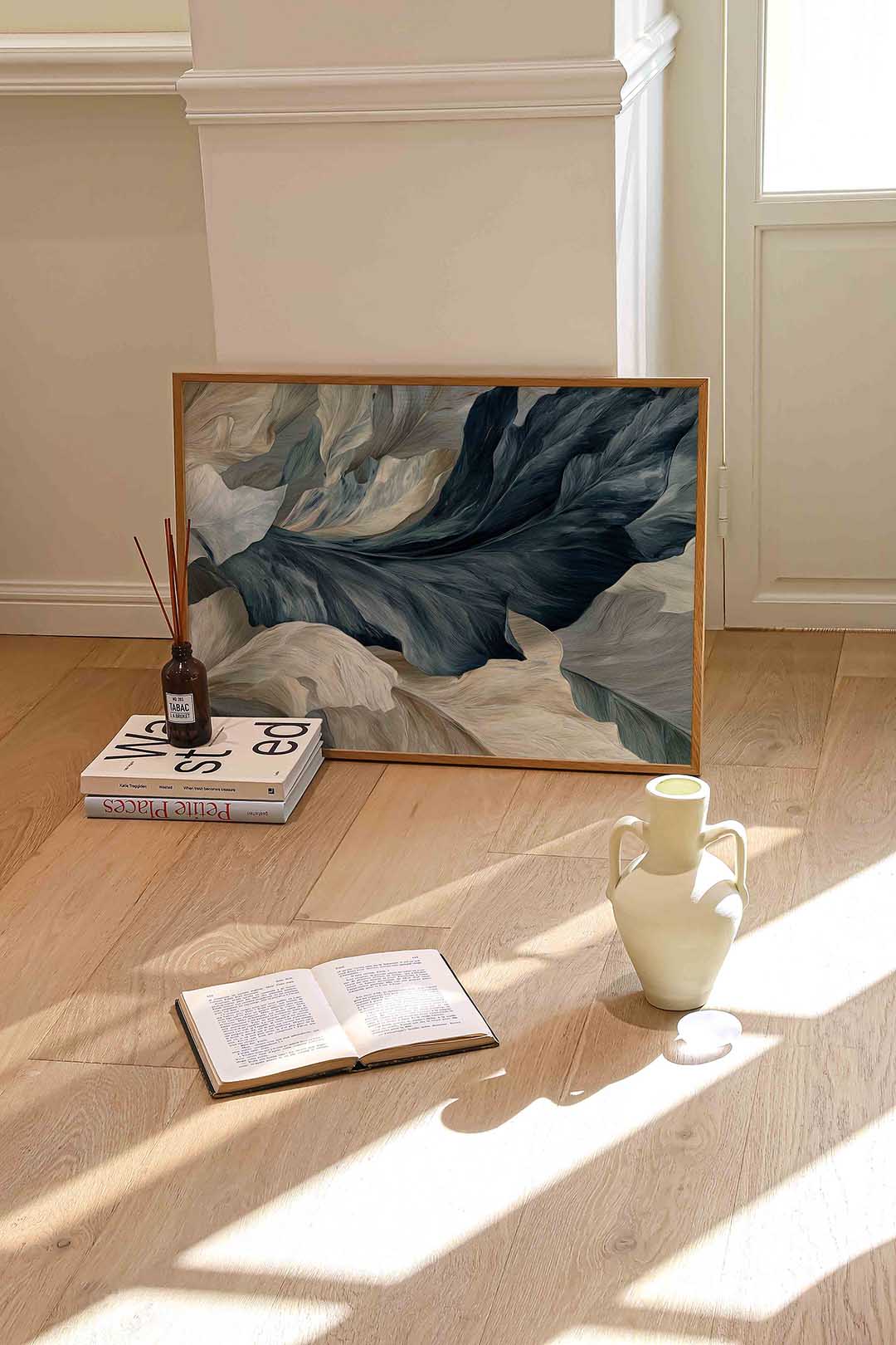 Golvende bladeren – liggende abstracte wanddecoratie van WallArtistic