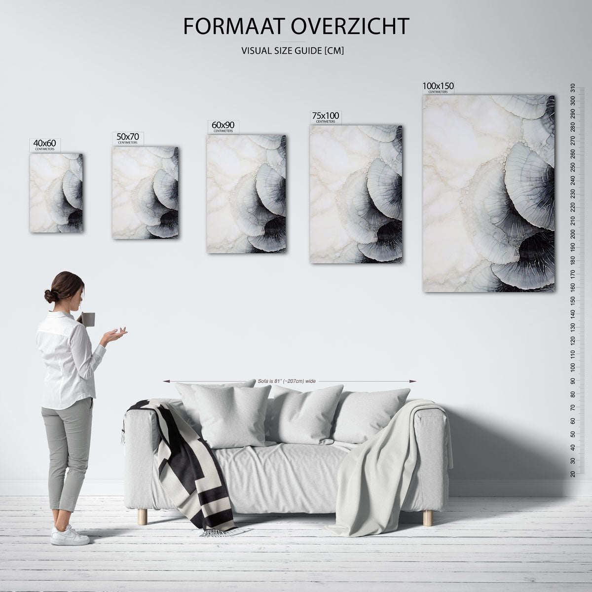 Organische vormen – staand wanddecoratie kunstwerk