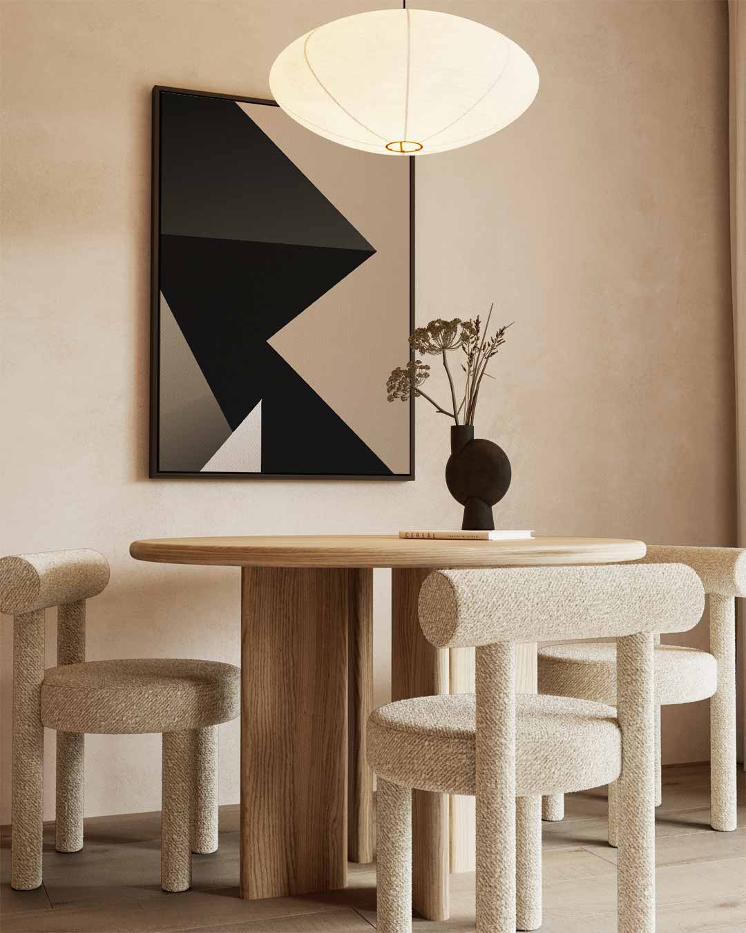Moderne Schaduwspelen – kunstwerk met zwarte baklijst