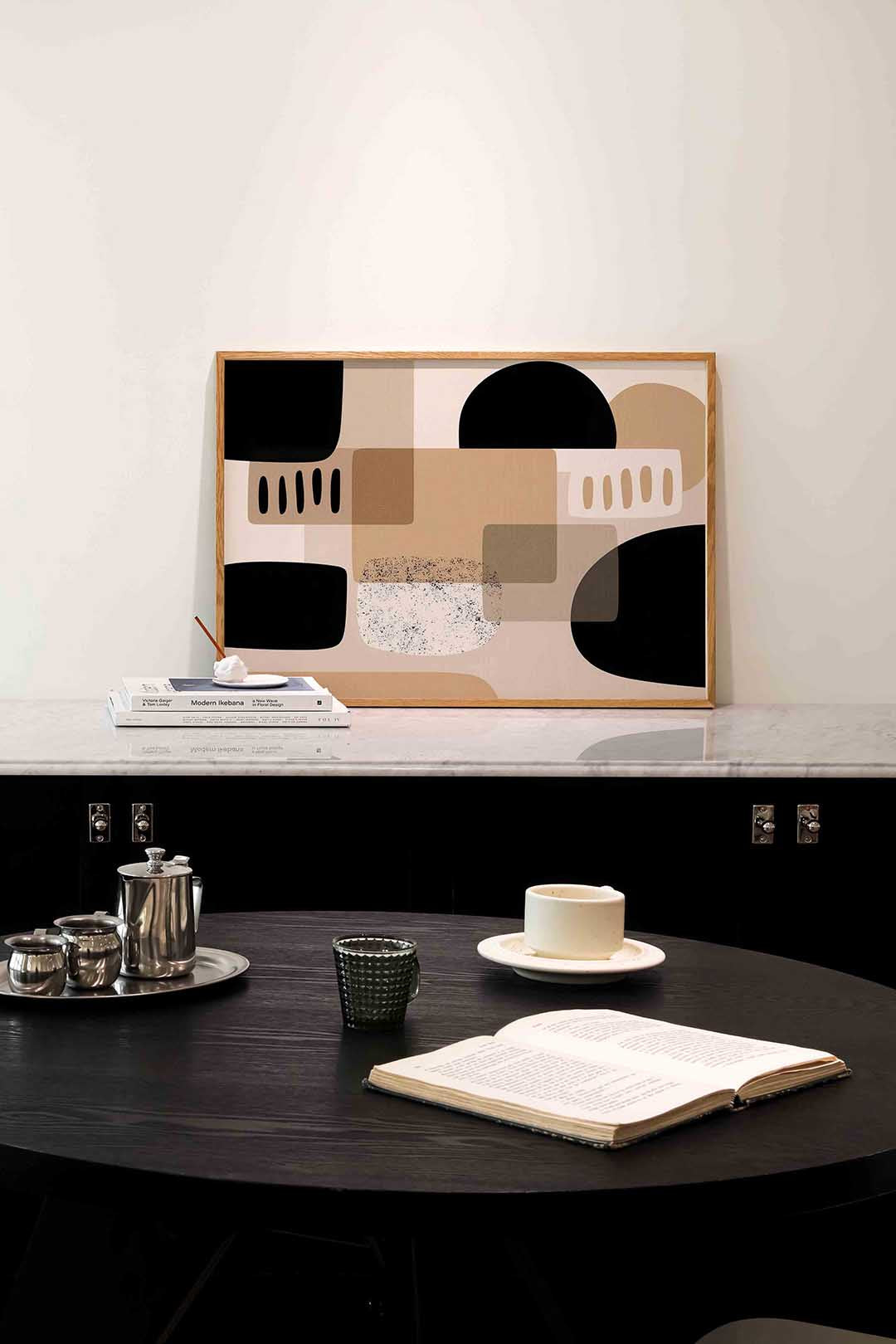 Abstracte vormen – abstracte poster in liggend formaat