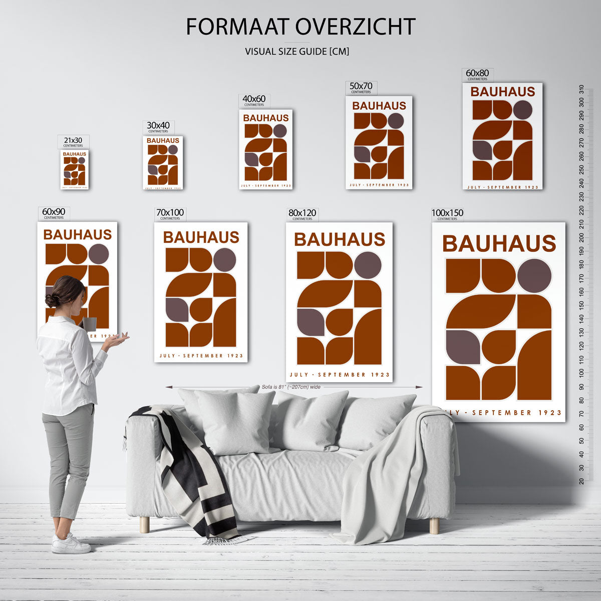 Vormritme en kleur – Bauhaus poster als moderne geometrische wanddecoratie