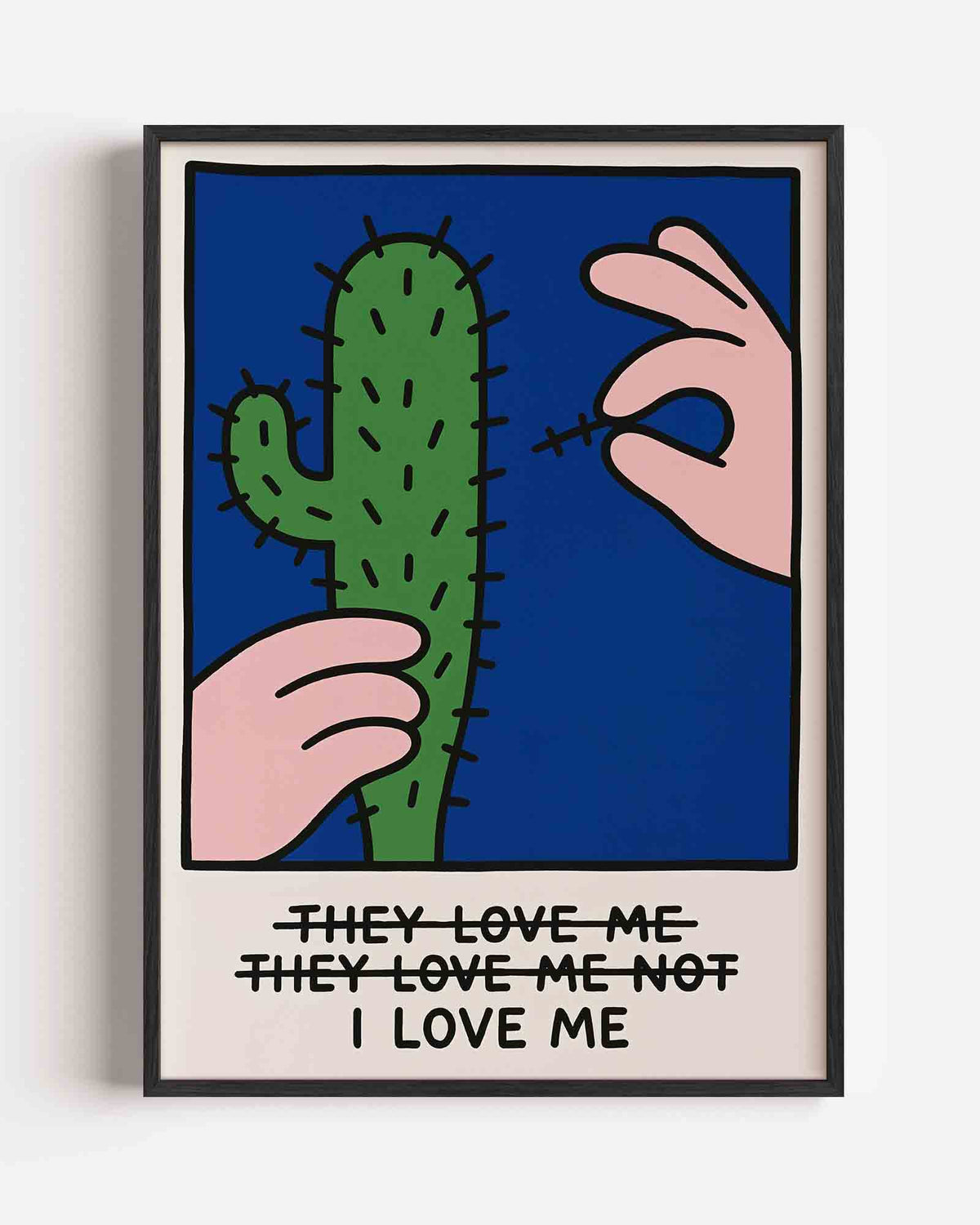 Cactus en hand – Pop Art en Streetart portret poster als wanddecoratie