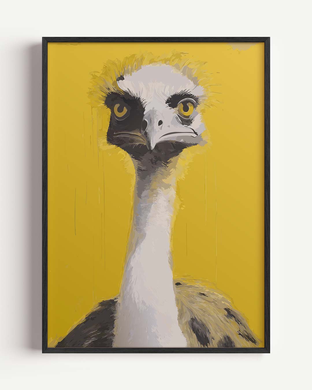Kleurrijke Struisvogel Blikvanger – dieren portret poster als wanddecoratie