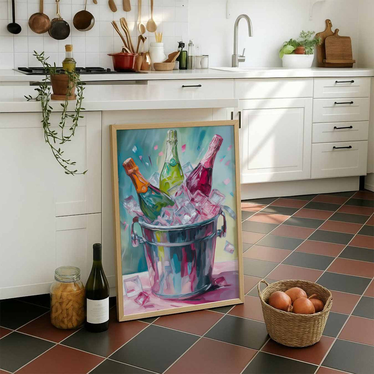 Bubbly Celebration – staande muurposter voor keuken of eethoek