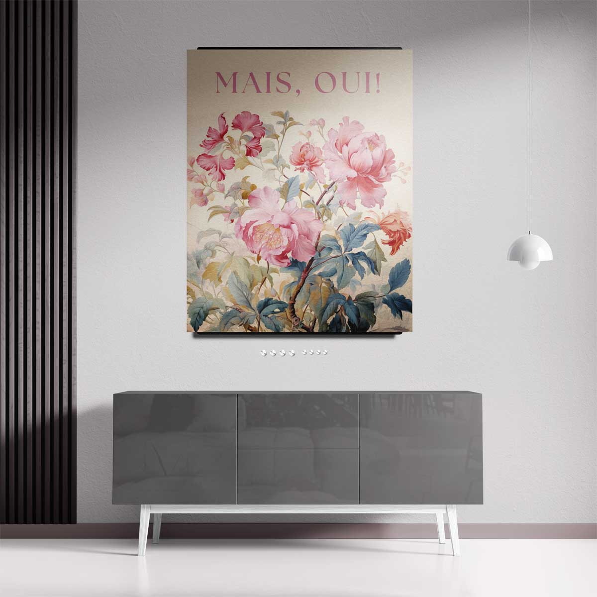 Mais, Oui! - Bloemenpracht in Pastel – staand kunstwerk voor modern interieur
