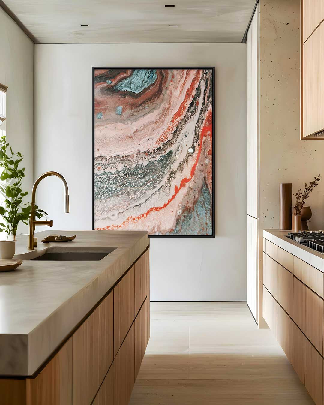 Kleurrijke Whirlpool – staande wandkunst voor woonkamer of interieur