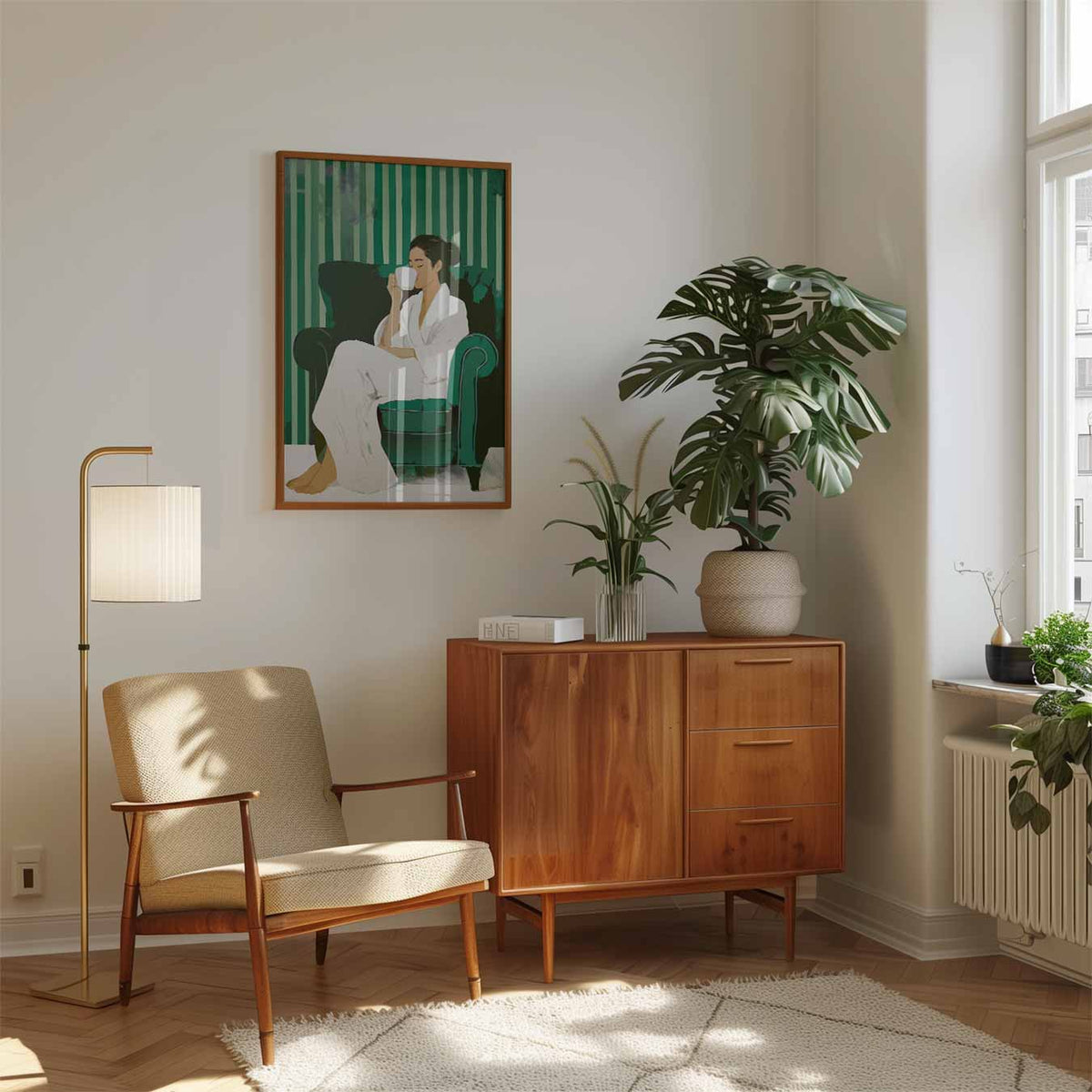 Relaxmoment Poster met Thee – staande muurposter met zomerse uitstraling