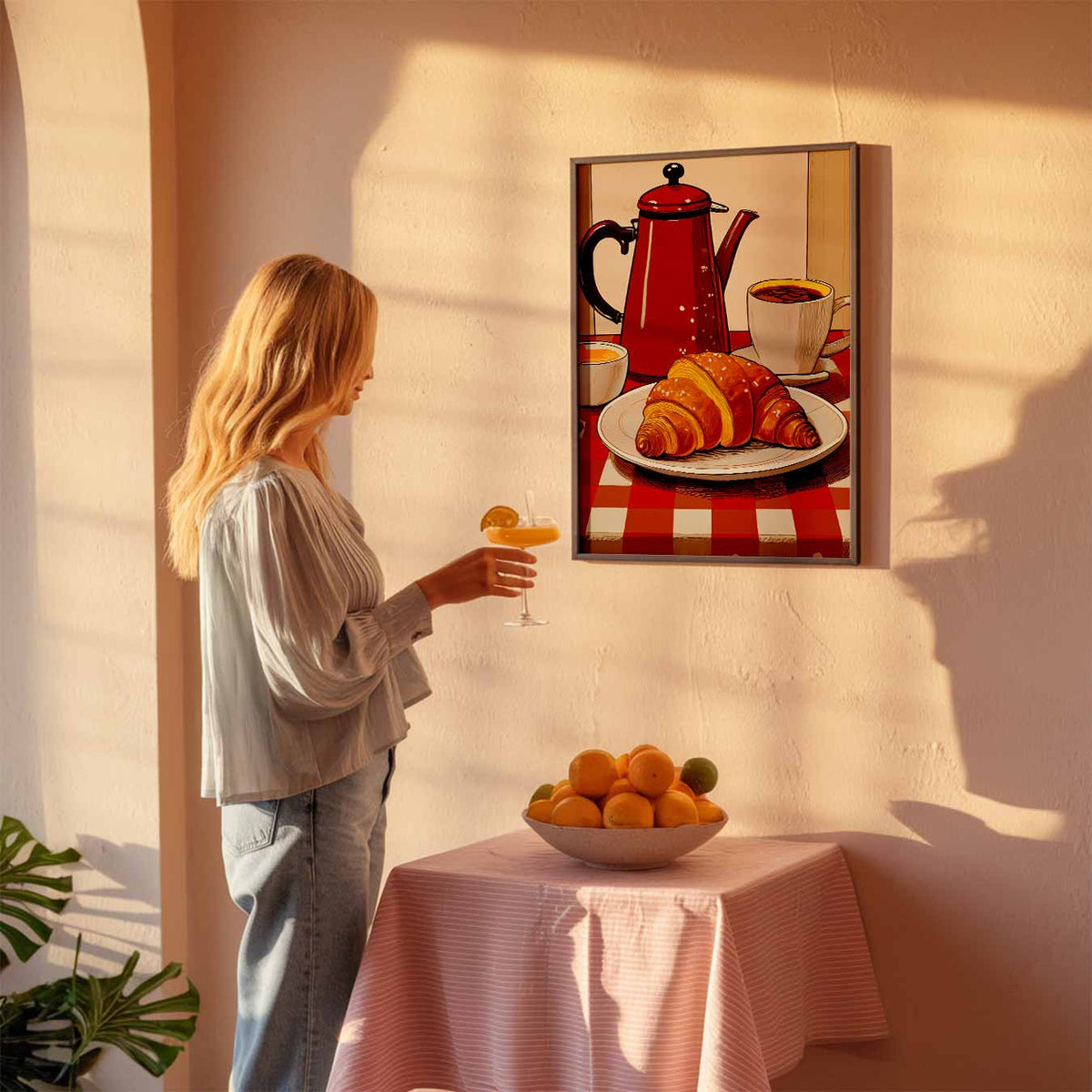 Franse Ontbijtcharme – keuken poster als sfeervolle staande wanddecoratie