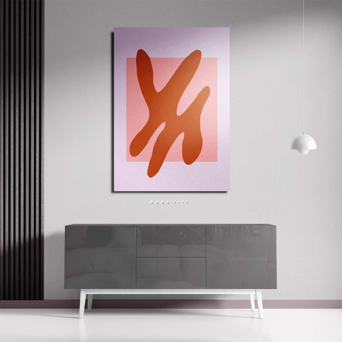 Abstracte Terracotta Vormen – plexiglas kunstwerk als wanddecoratie