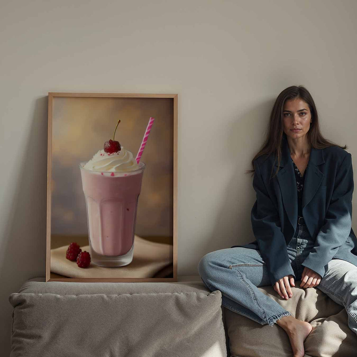 Romantische Milkshake – staande keuken wanddecoratie van WallArtistic