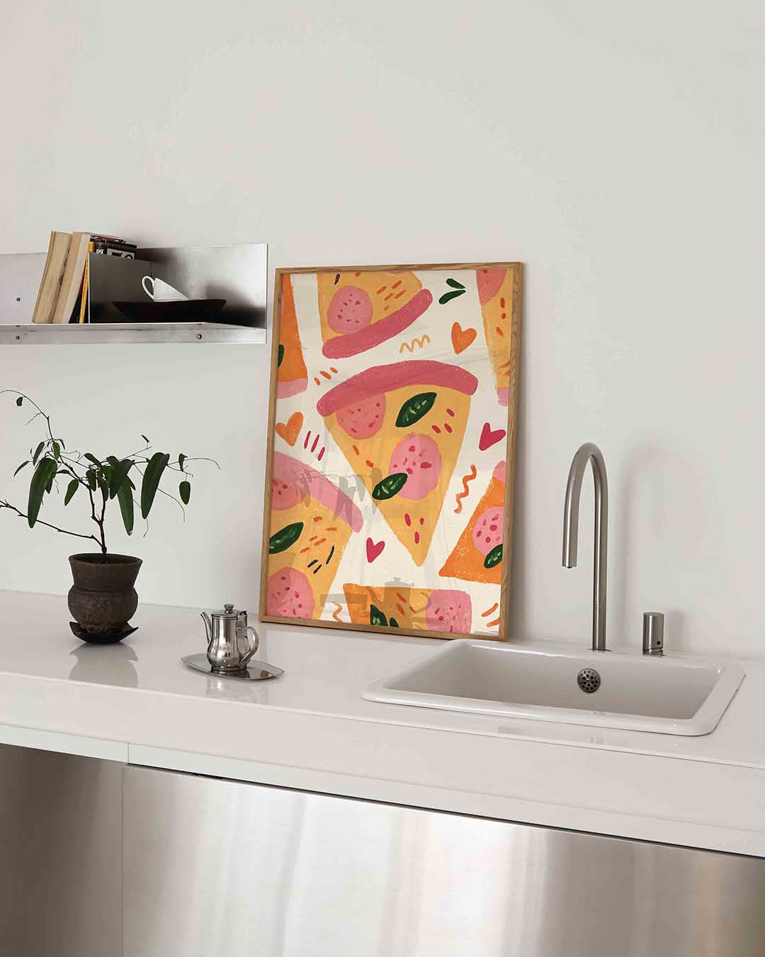 Pizza slices – keukenposter in staand formaat
