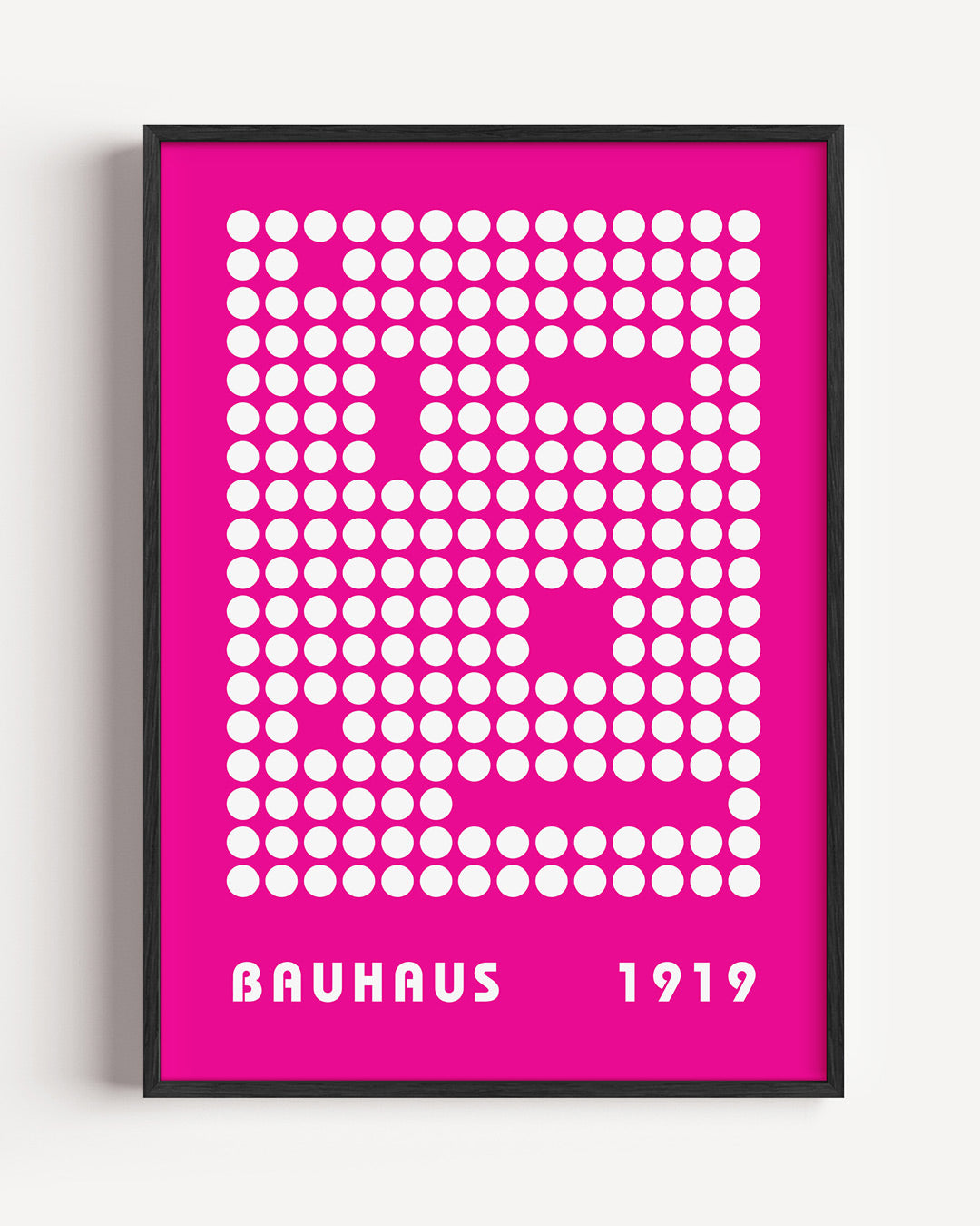 Cirkelpatroon en tekst – staande Bauhaus poster als wanddecoratie