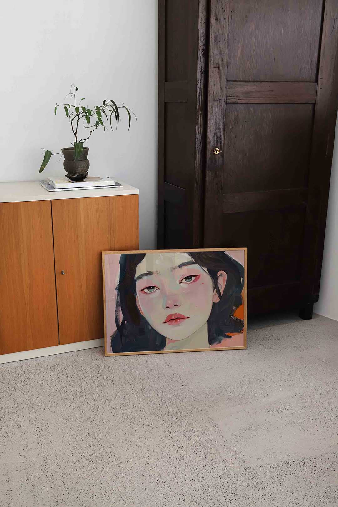Portret van vrouw – hedendaagse illustratie als liggende poster