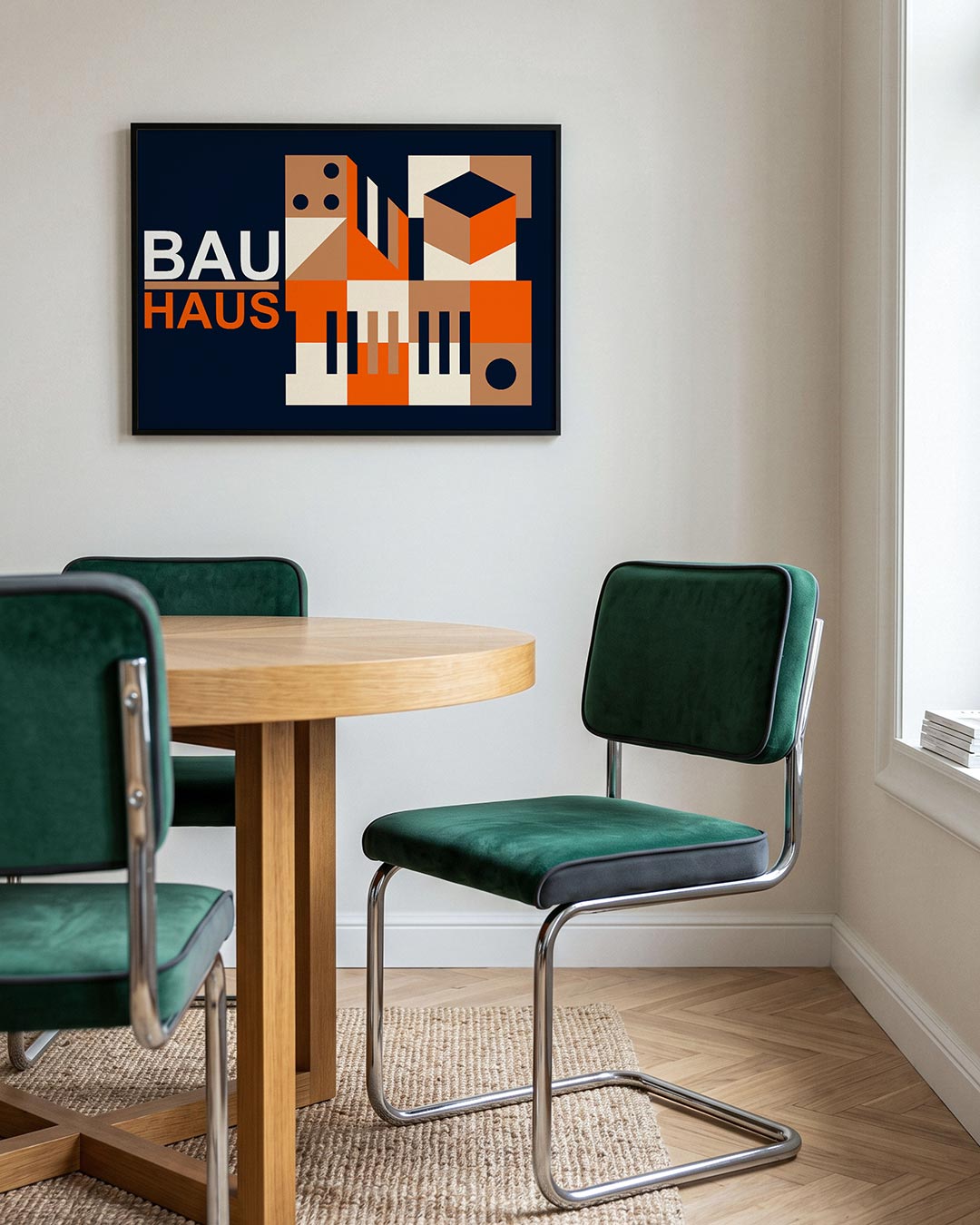 Vormen en vlakkenspel – liggende Bauhaus poster voor aan de muur