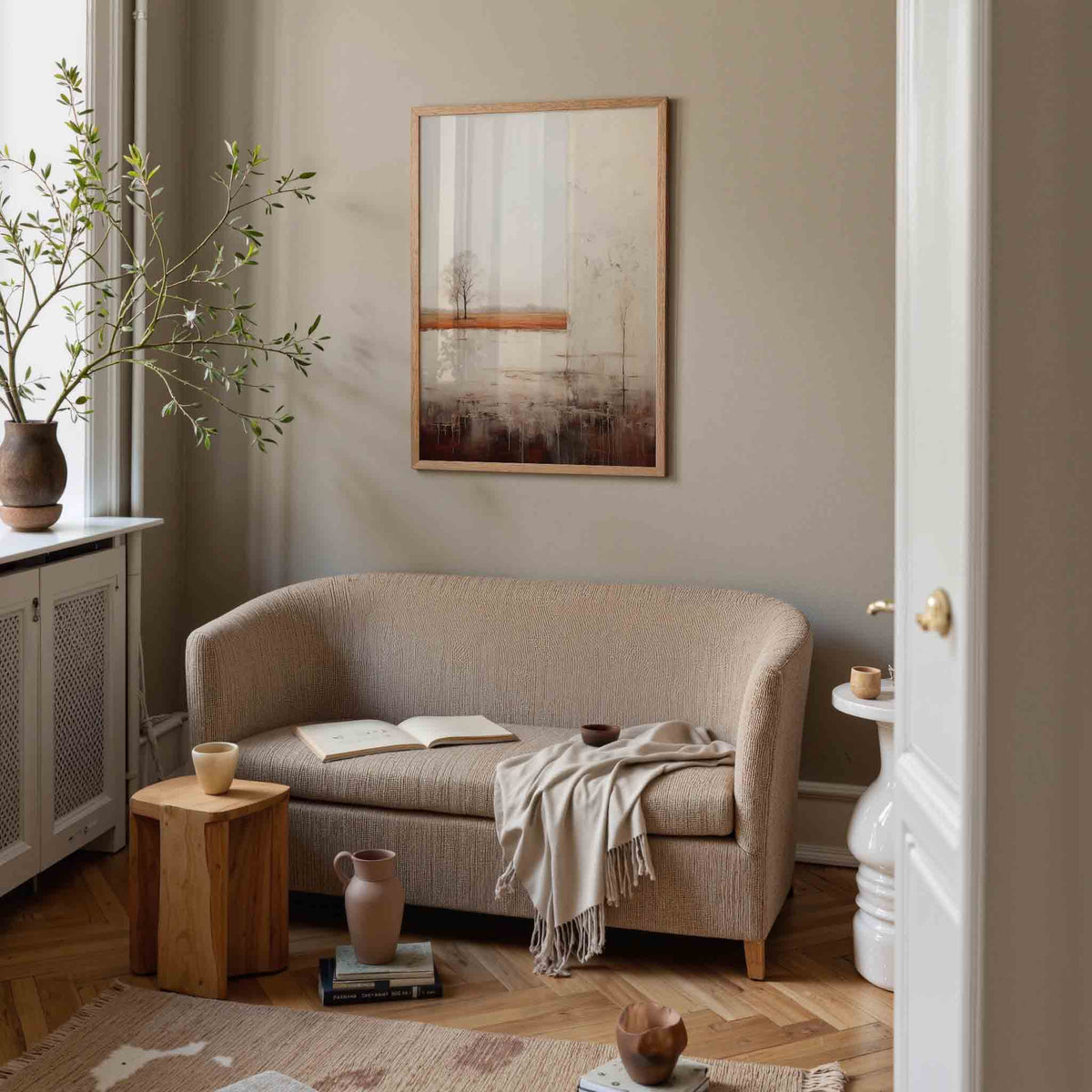 Landschap met bomen – botanische poster in staand formaat