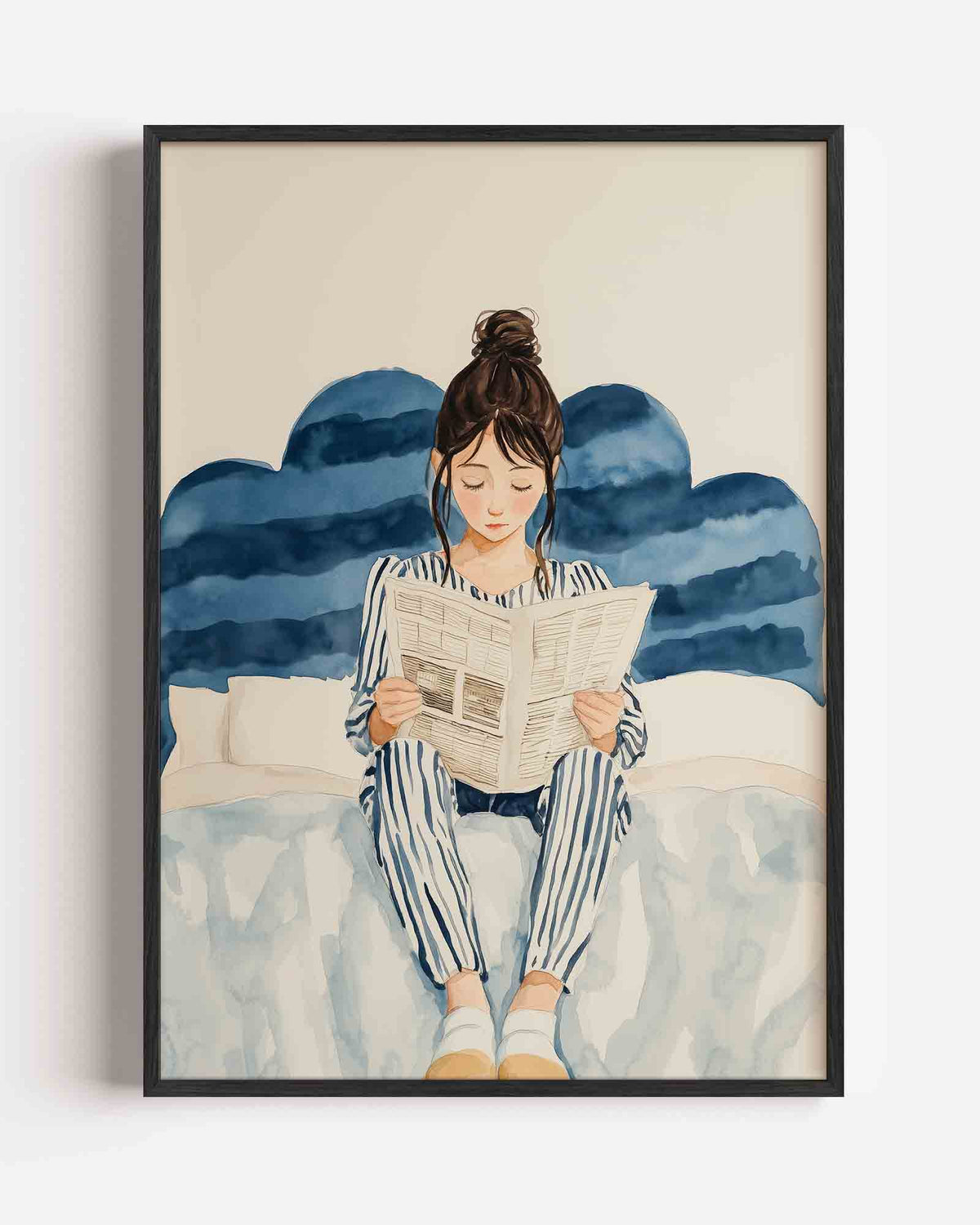 Lezend meisje – moderne portret poster als wanddecoratie
