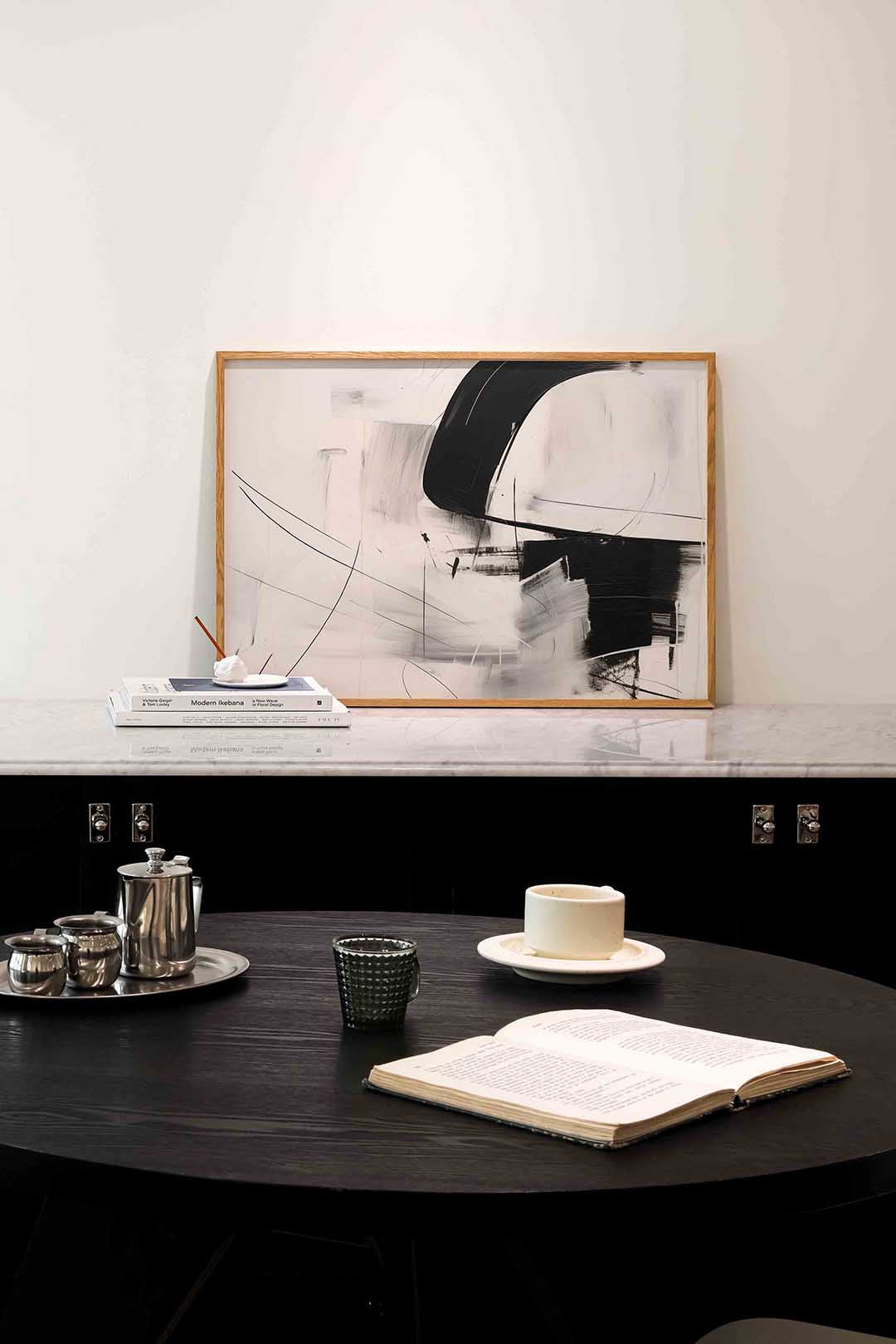 Abstracte zwart wit – abstracte poster in liggend formaat