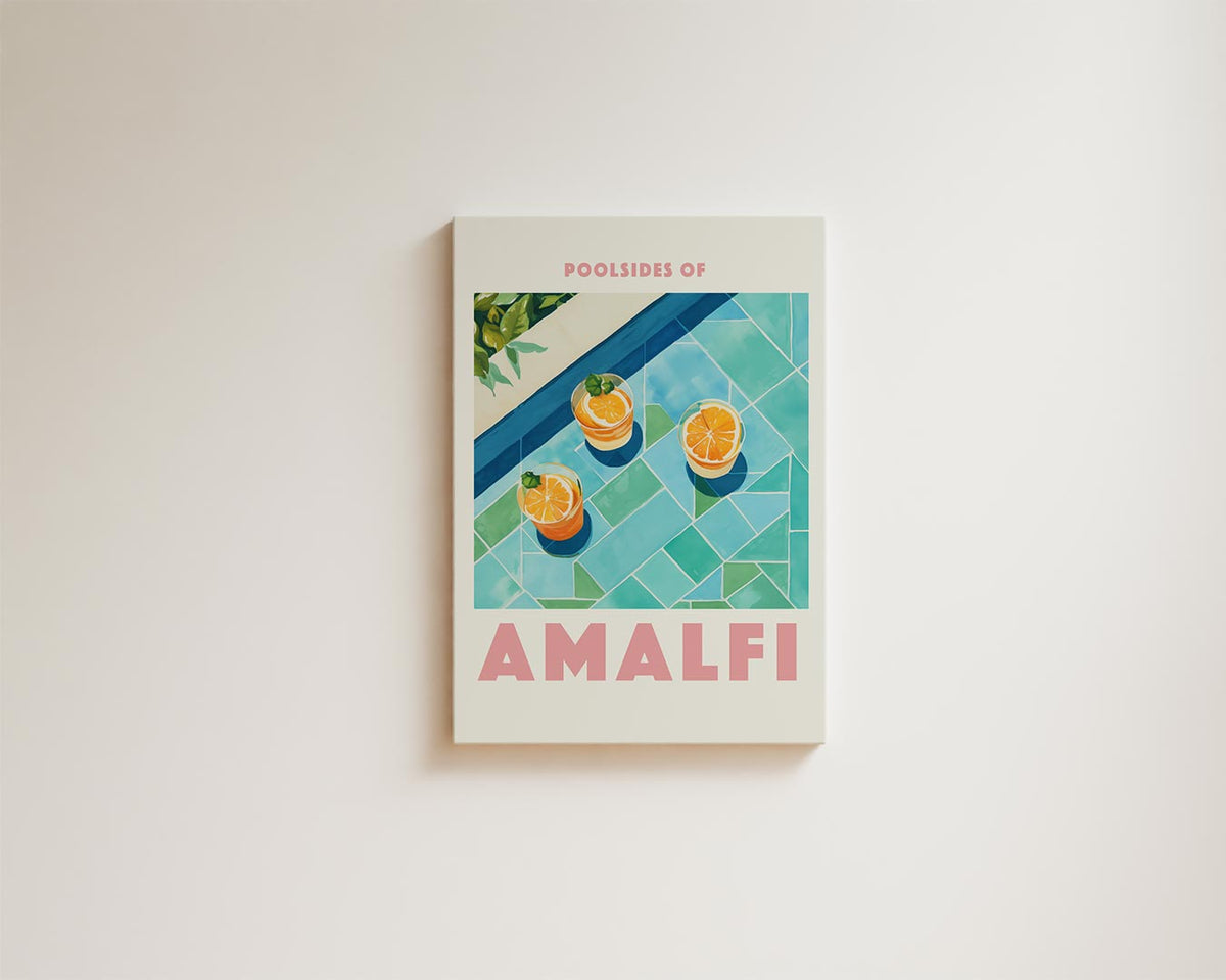 Poolside Genieten in Amalfi – modern portret kunstwerk van WallArtistic
