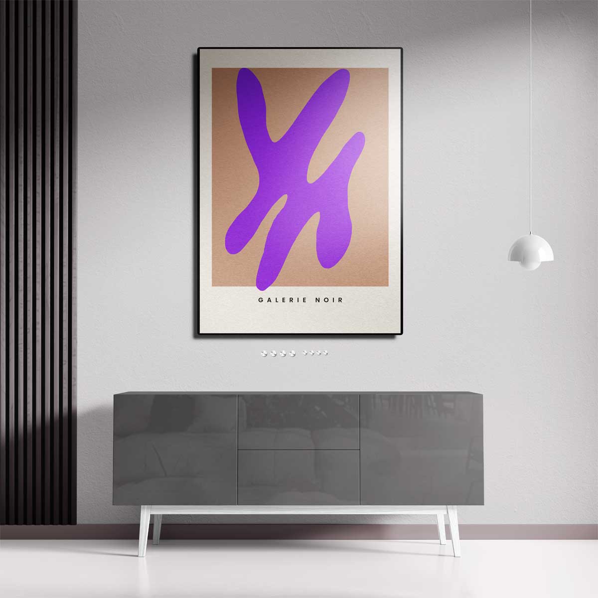Vrolijke Paarse Abstractie – portret wandkunst van WallArtistic