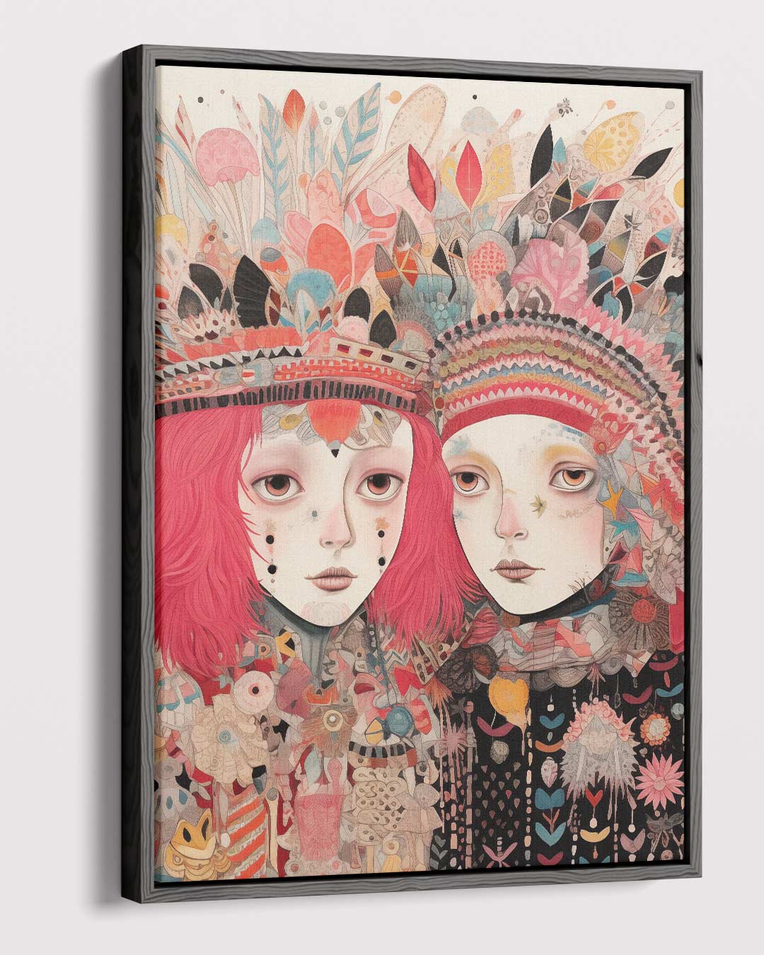 Kleurrijke Fantasiereis – canvas wanddecoratie in portret formaat