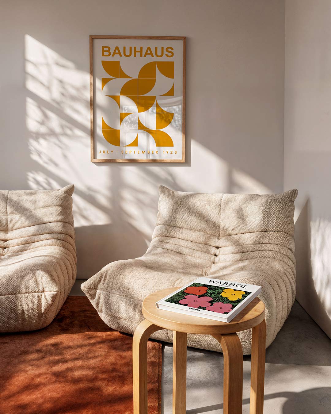 Vormritme en kleur – moderne Bauhaus wandkunst als poster