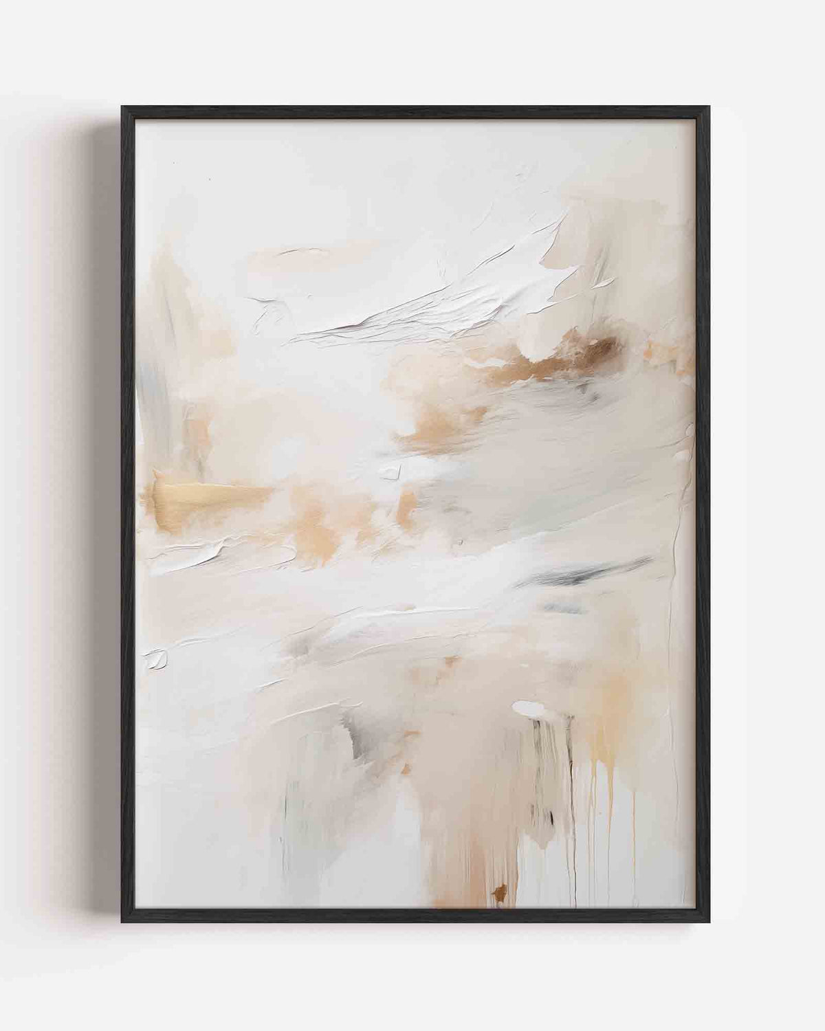 Beige en wit abstracte – zacht abstracte portret poster als wanddecoratie