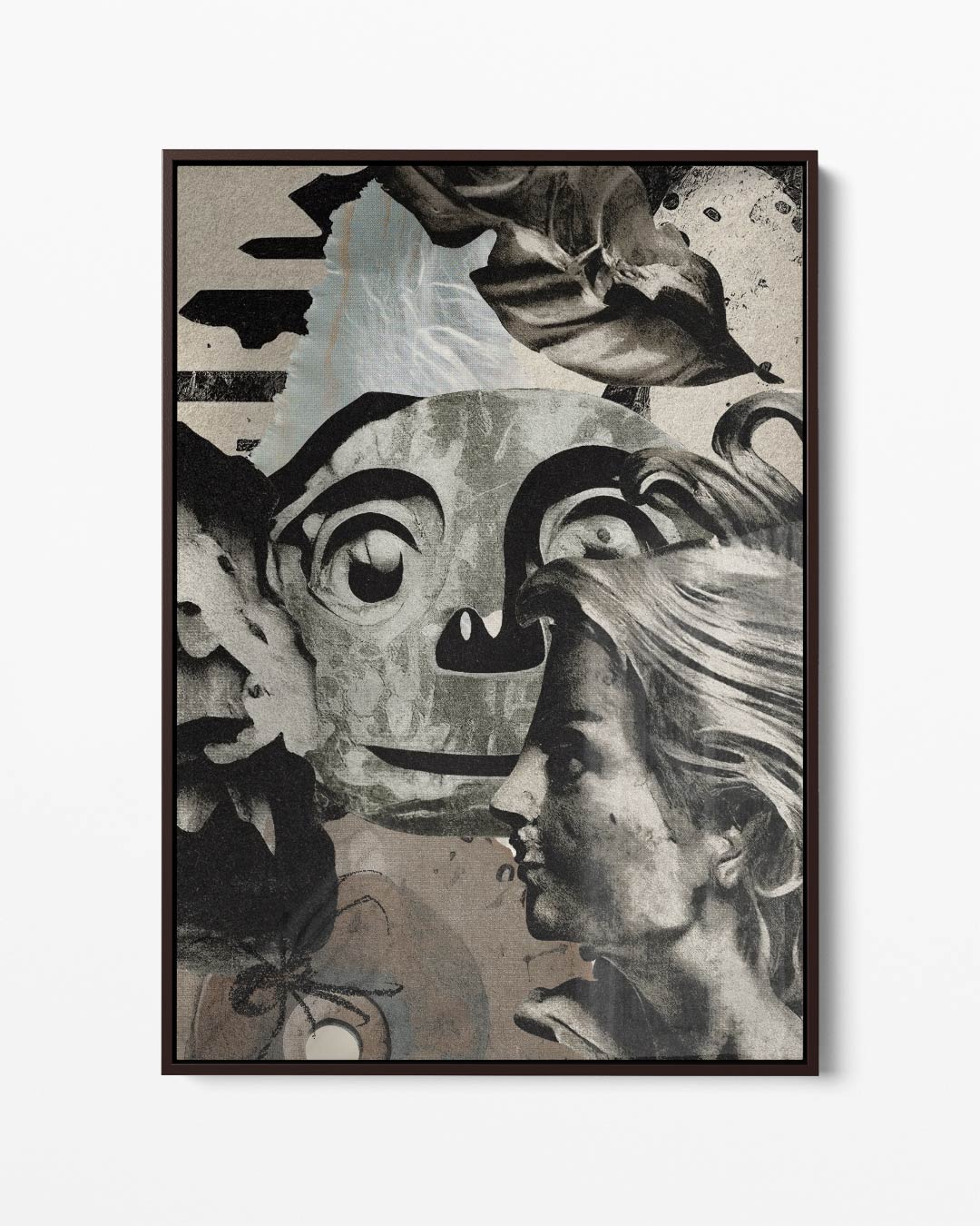 Speelse Blikvangers Collage – portret kunstwerk als wanddecoratie
