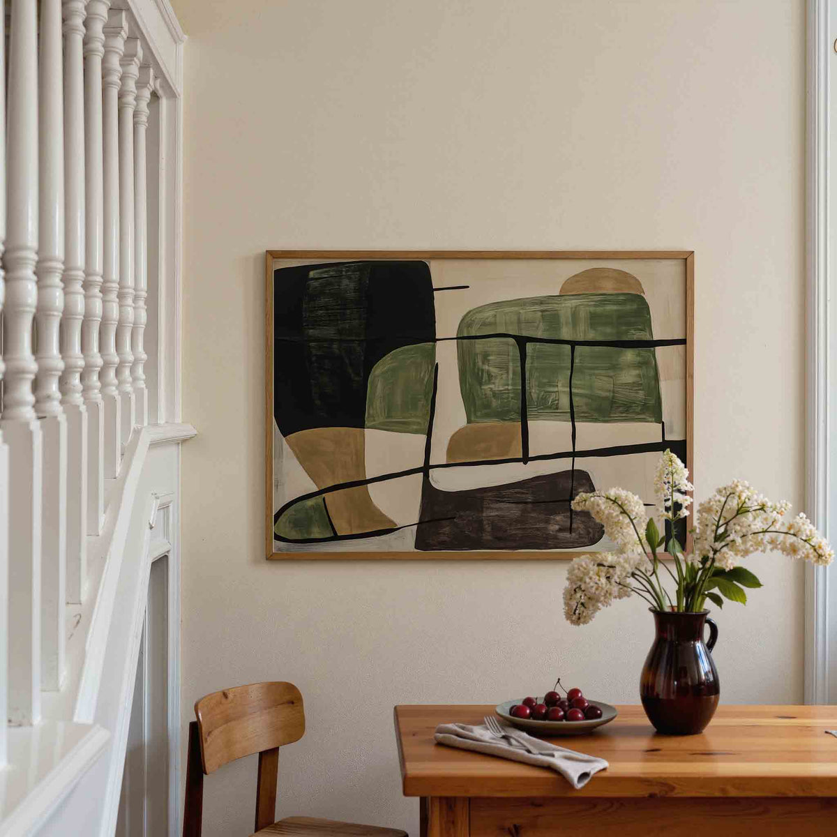 Abstracte vormen – liggende illustratie poster als wanddecoratie