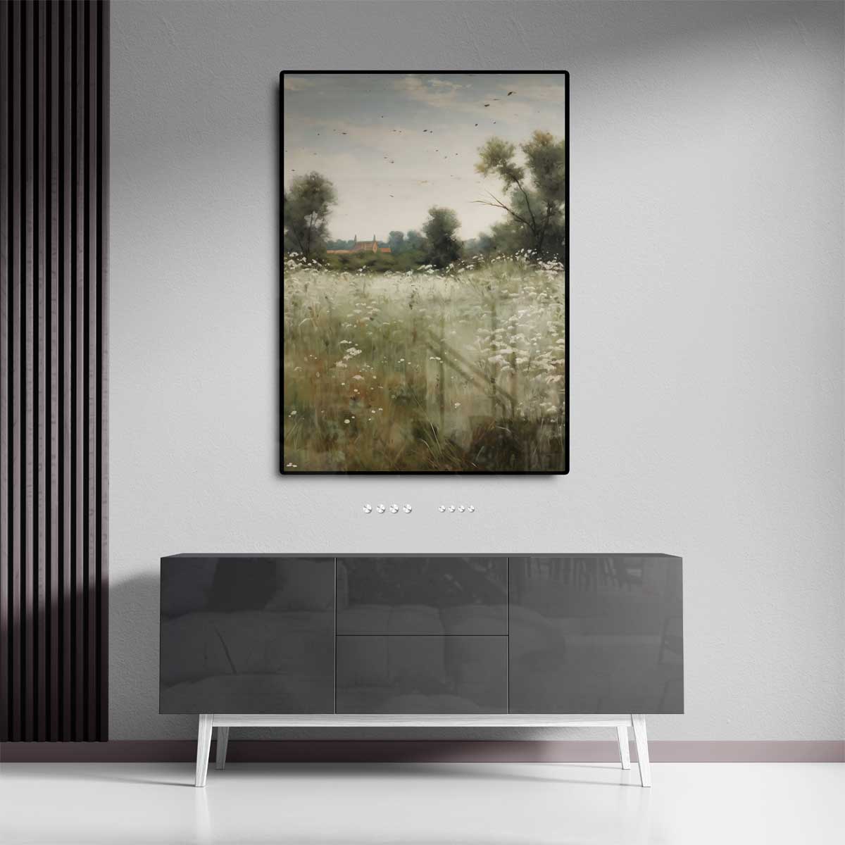 Rustgevend Veldlandschap – plexiglas kunstwerk als wanddecoratie