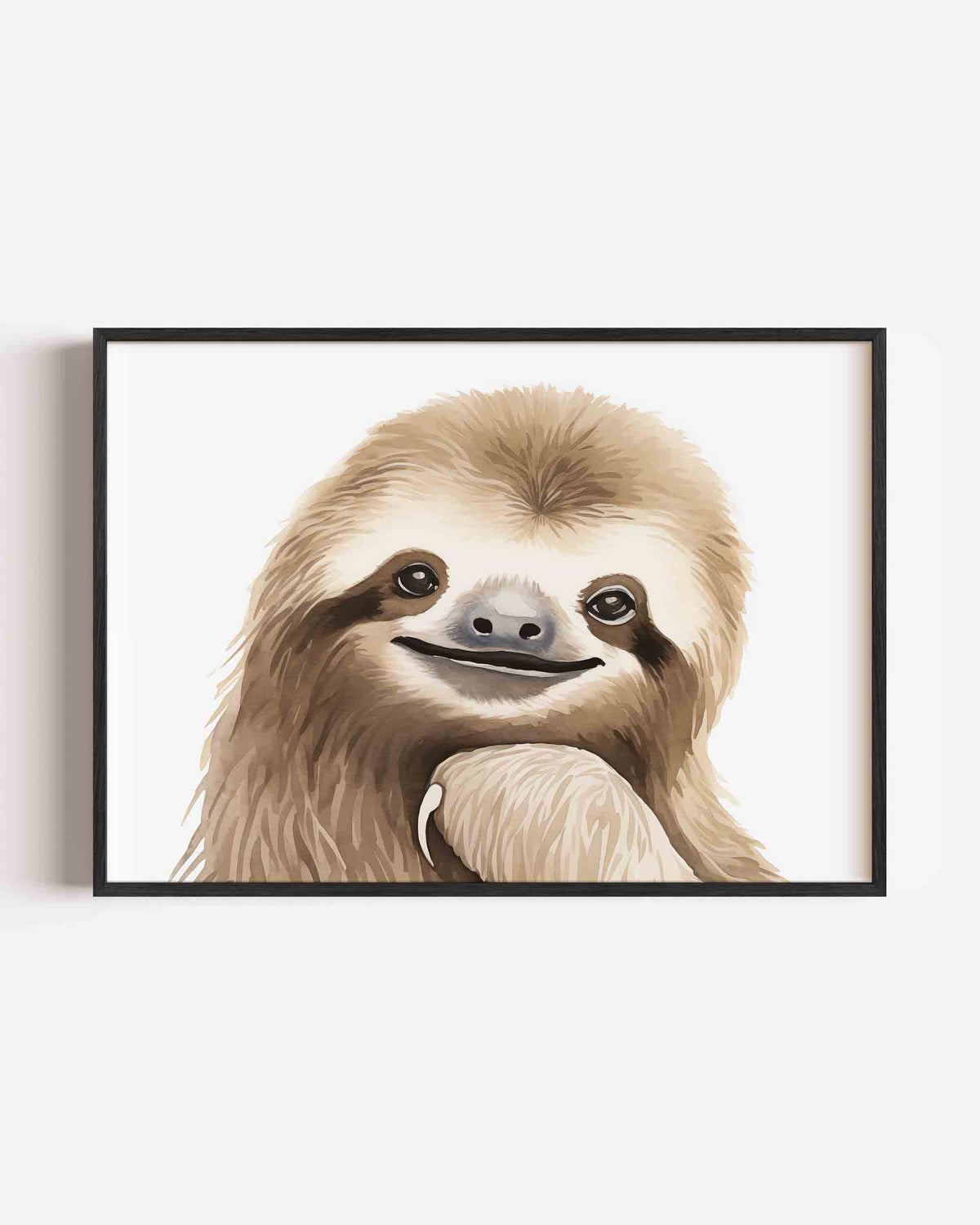 Luiaard glimlach – landscape kinderposter als wanddecoratie