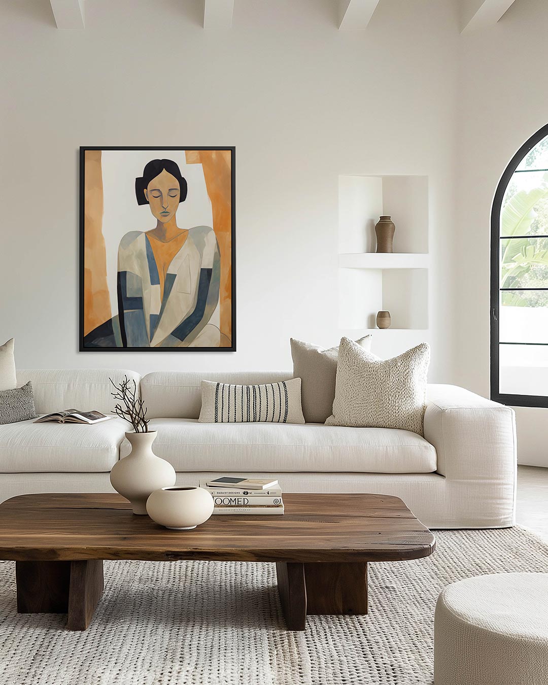 Gestileerde vrouw – kunstwerk als stijlvolle wanddecoratie