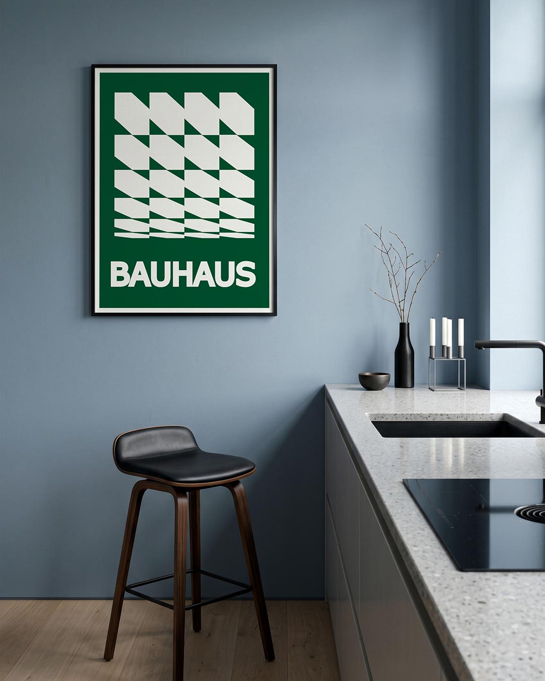 – geometrische Bauhaus poster in staand formaat