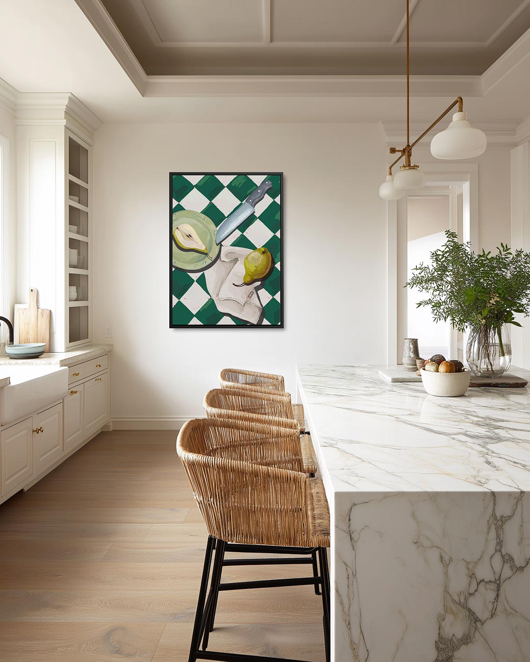 Fruit en mes compositie – staand wanddecoratie kunstwerk