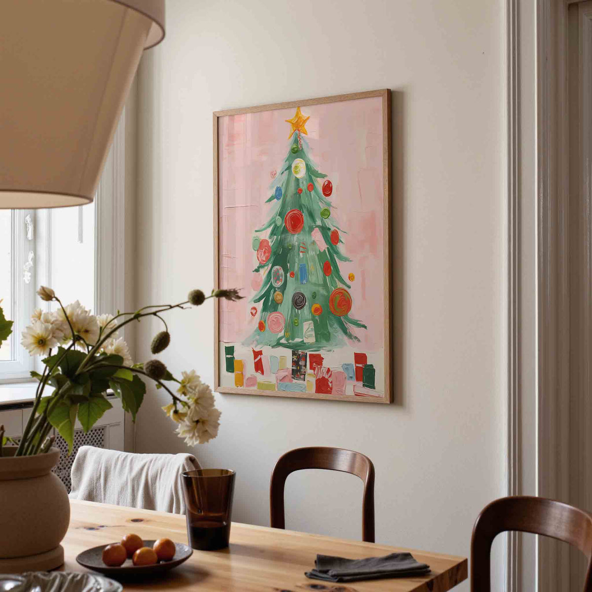 Kerstboom met versieringen – kerstposter in staand formaat