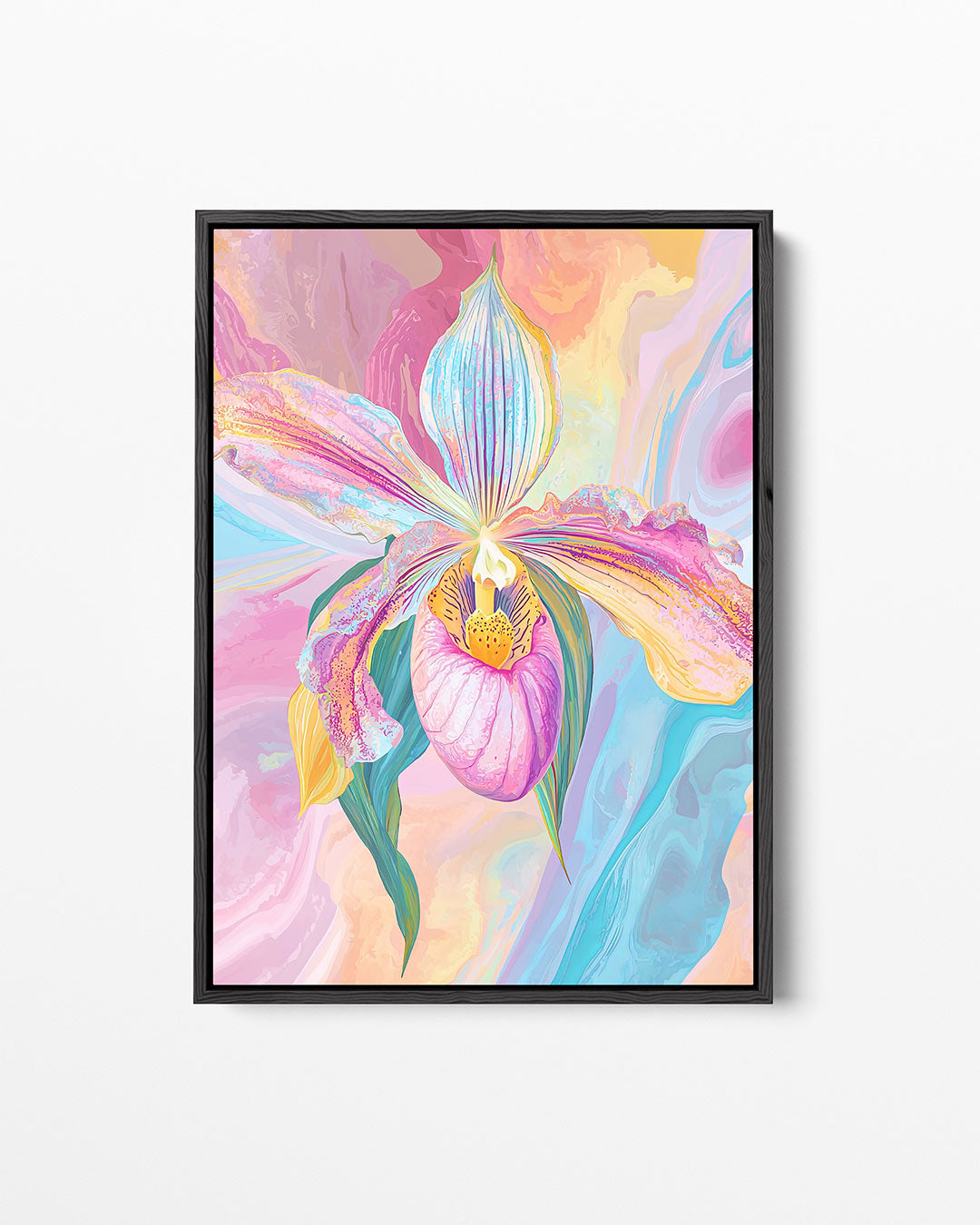 Kleurrijke bloem illustratie – staand wanddecoratie kunstwerk