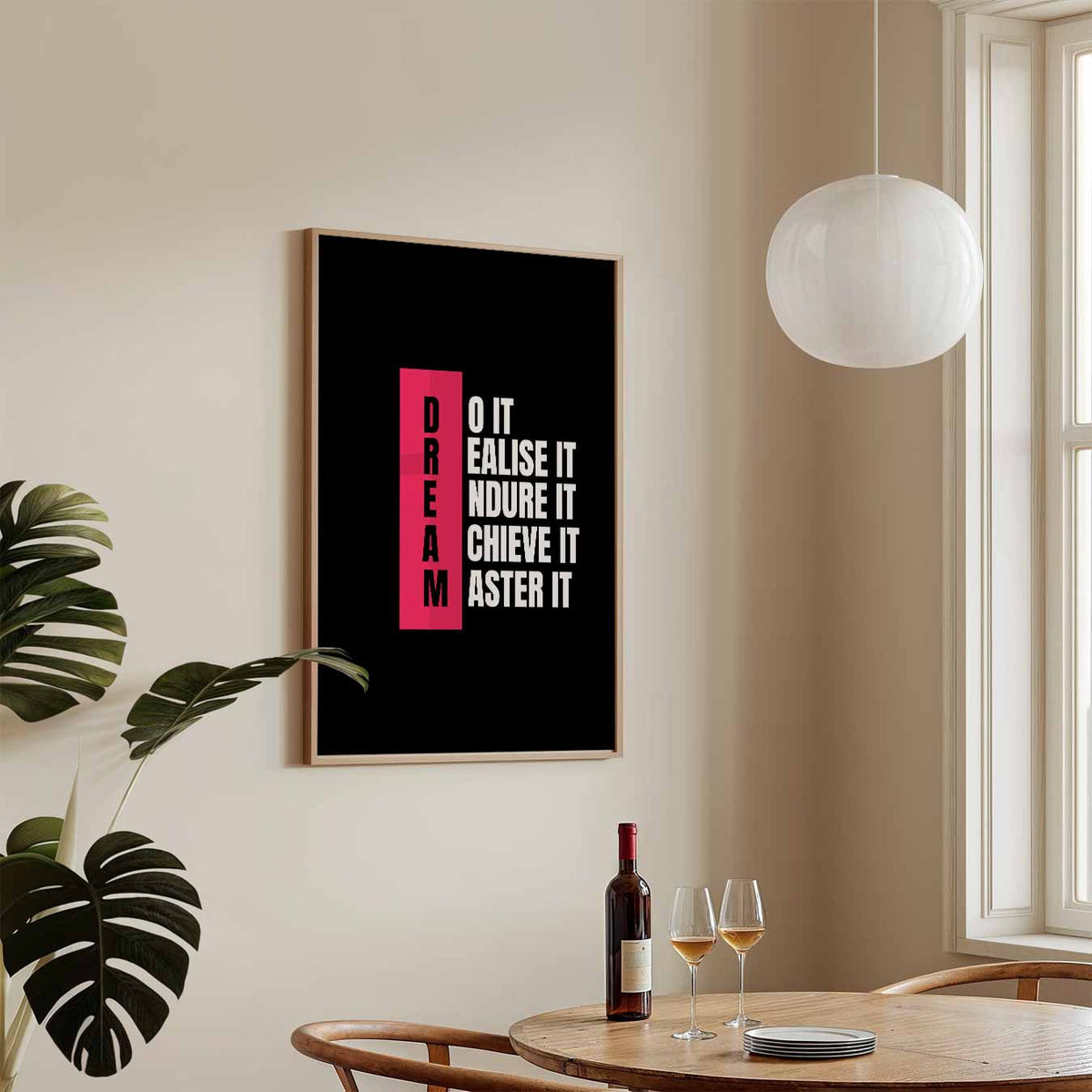 Motiverende Dromen – tekstposter in staand formaat
