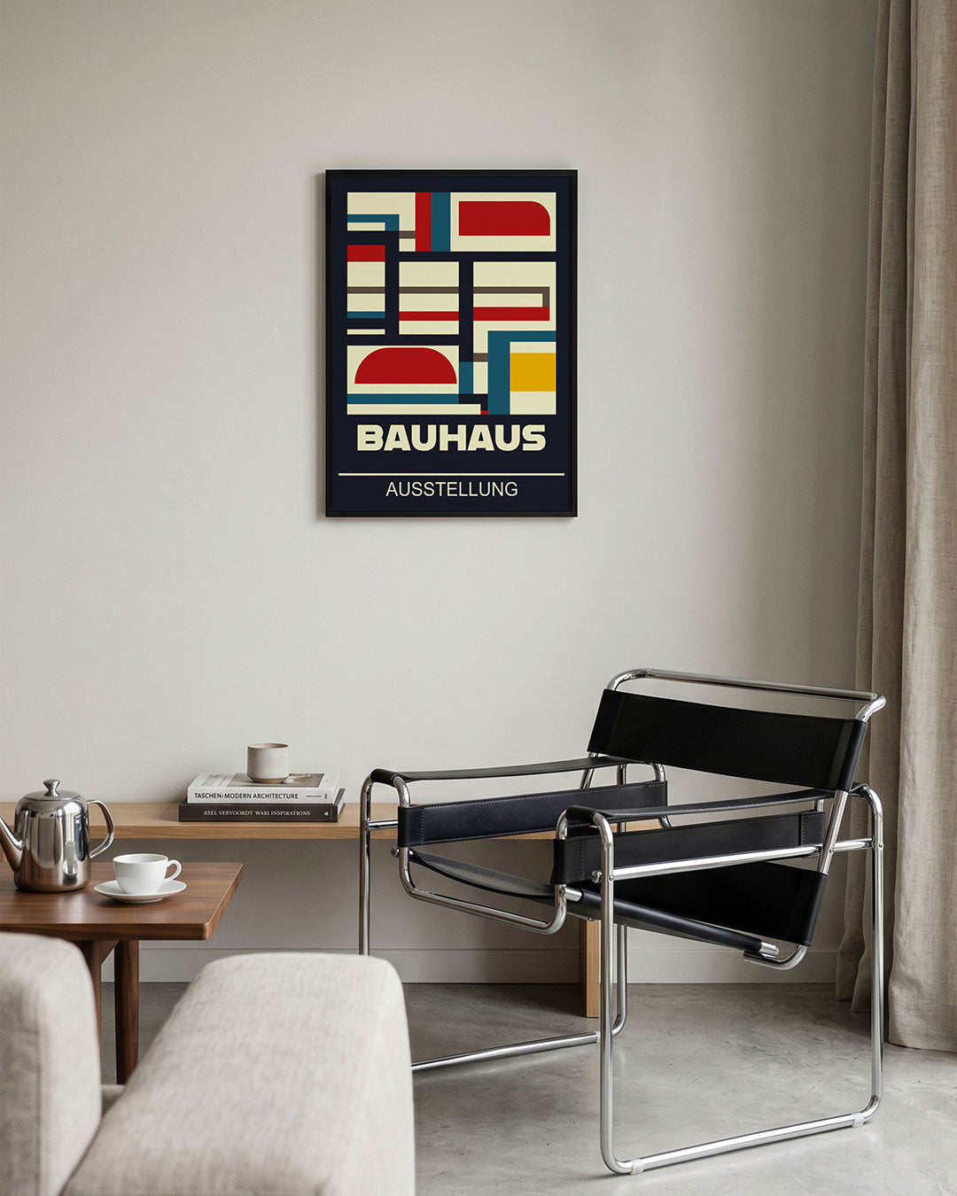 Vormen en vlakkenspel – geometrische Bauhaus poster in staand formaat