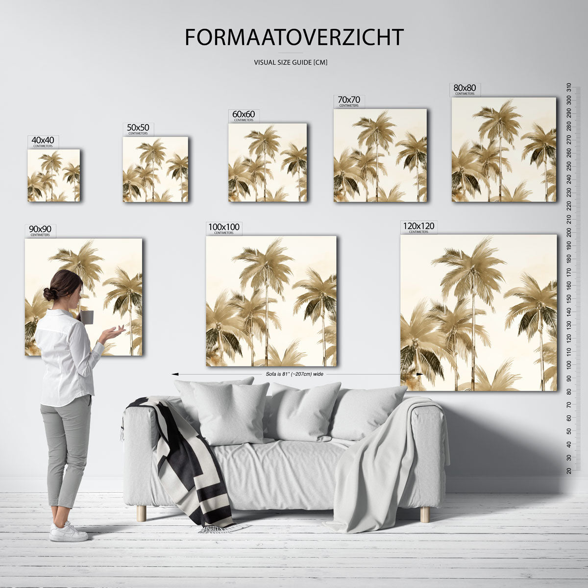 Palmbomen – tropische wandkunst als vierkante poster